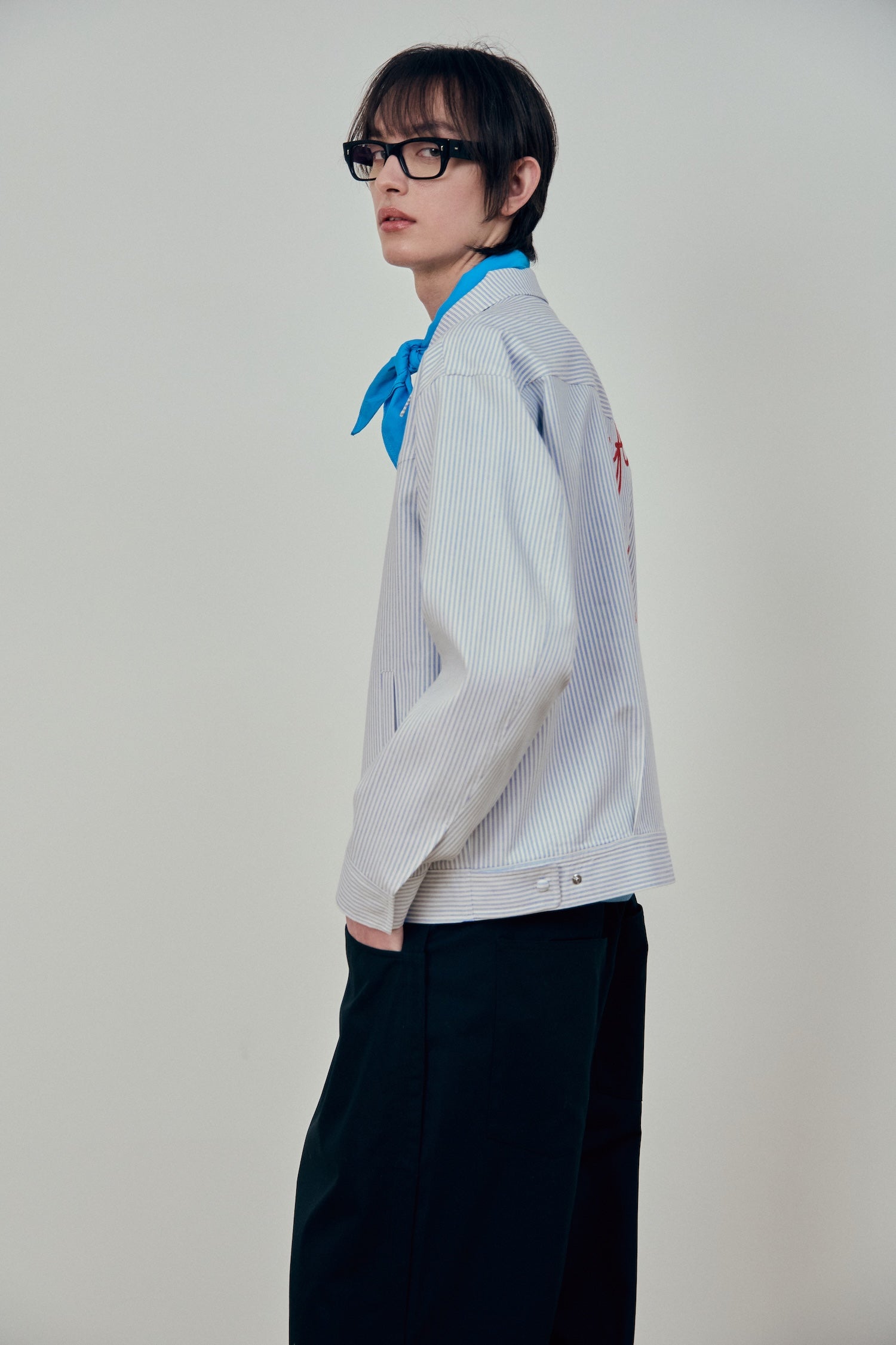 Stu - Embroidery Stripe Jacket Sky (Blue) product image 7 | TRAB K-Fashion Australia