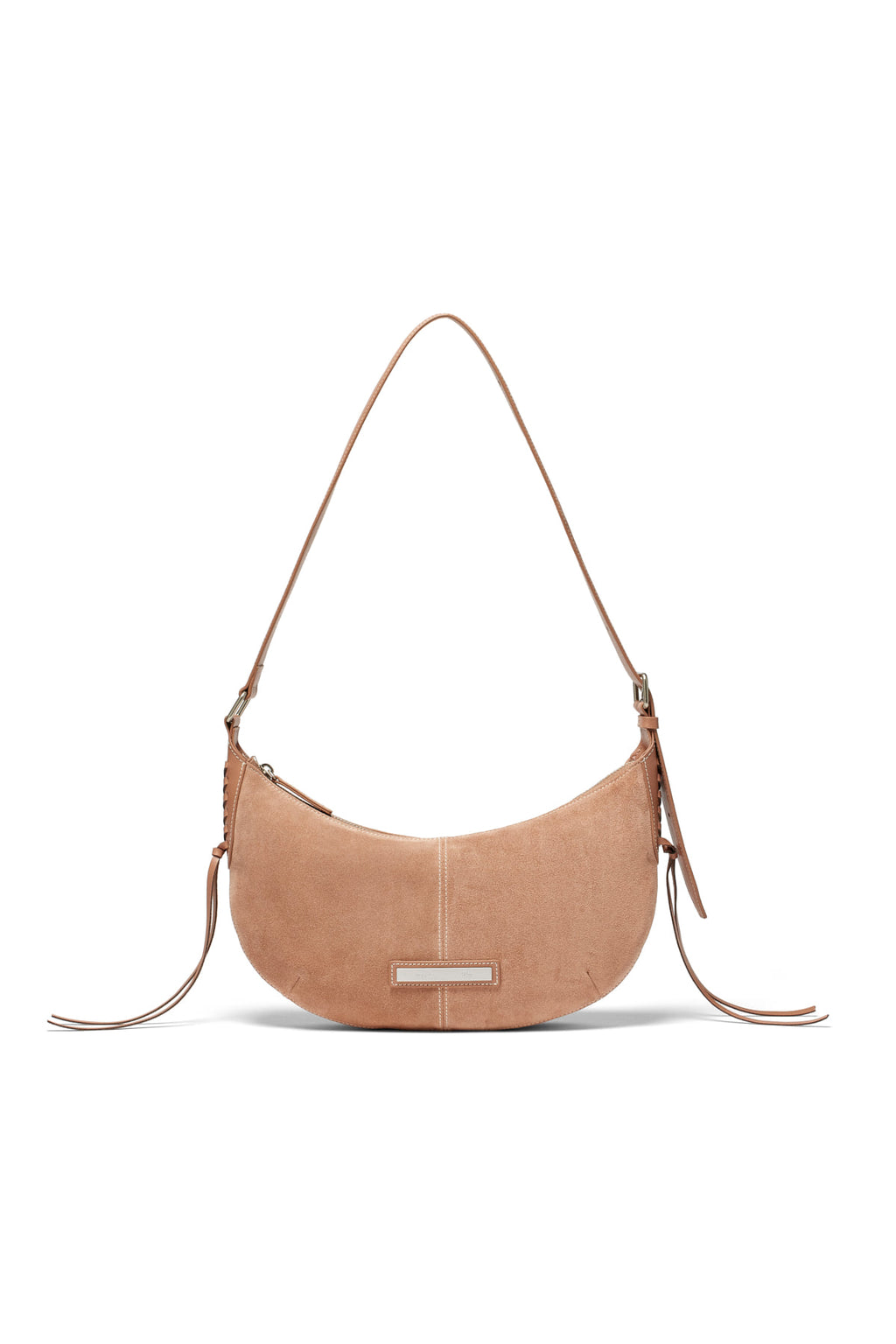 Matin Kim - Half Moon Suede Leather Hobo Bag (Khaki) product image 6 | TRAB K-Fashion Australia