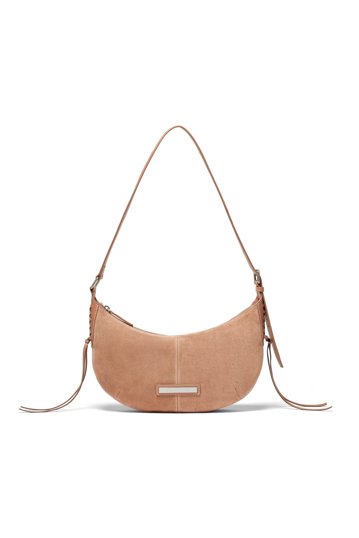 Matin Kim - Half Moon Suede Leather Hobo Bag (Khaki) product image 6 | TRAB K-Fashion Australia