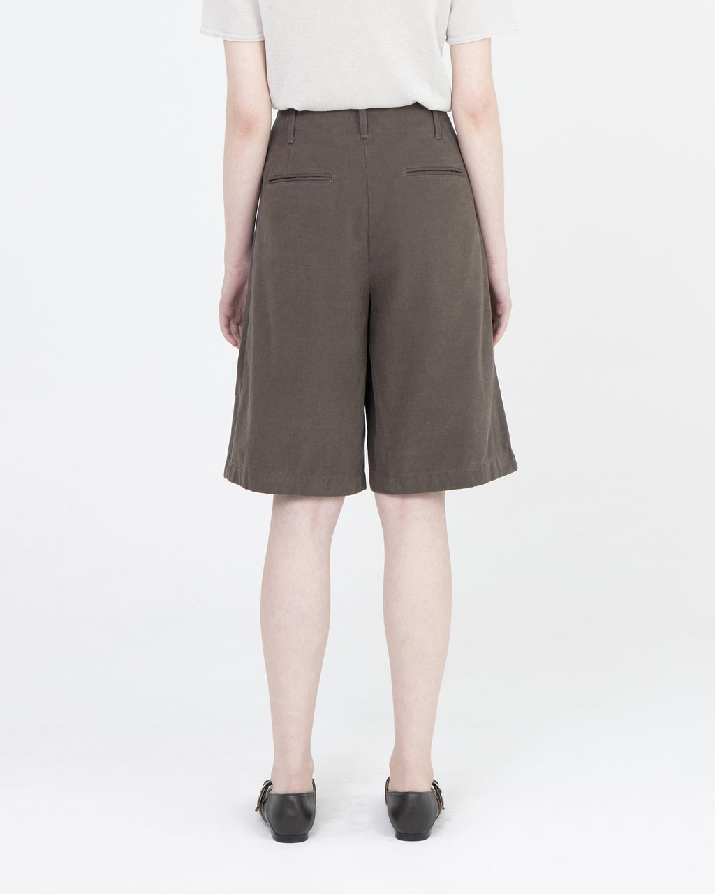 Brownyard - Two Tuck Half Pants (Dark Brown) product image 2 | TRAB K-Fashion Australia