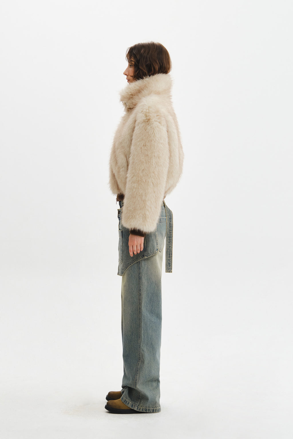 Matin Kim - Apron Layered Denim Pants (Blue) product image 9 | TRAB K-Fashion Australia