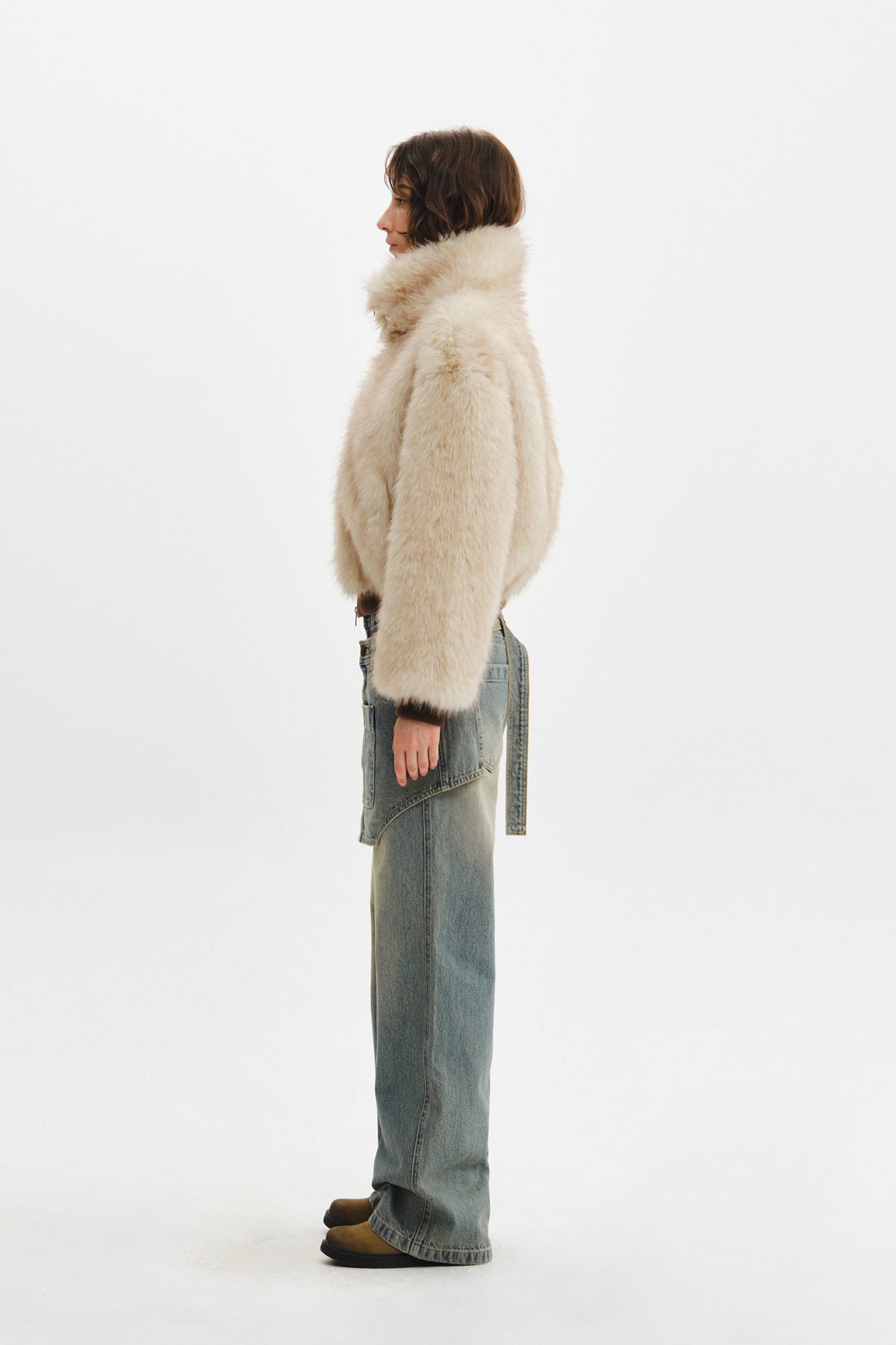 Matin Kim - Apron Layered Denim Pants (Blue) product image 9 | TRAB K-Fashion Australia