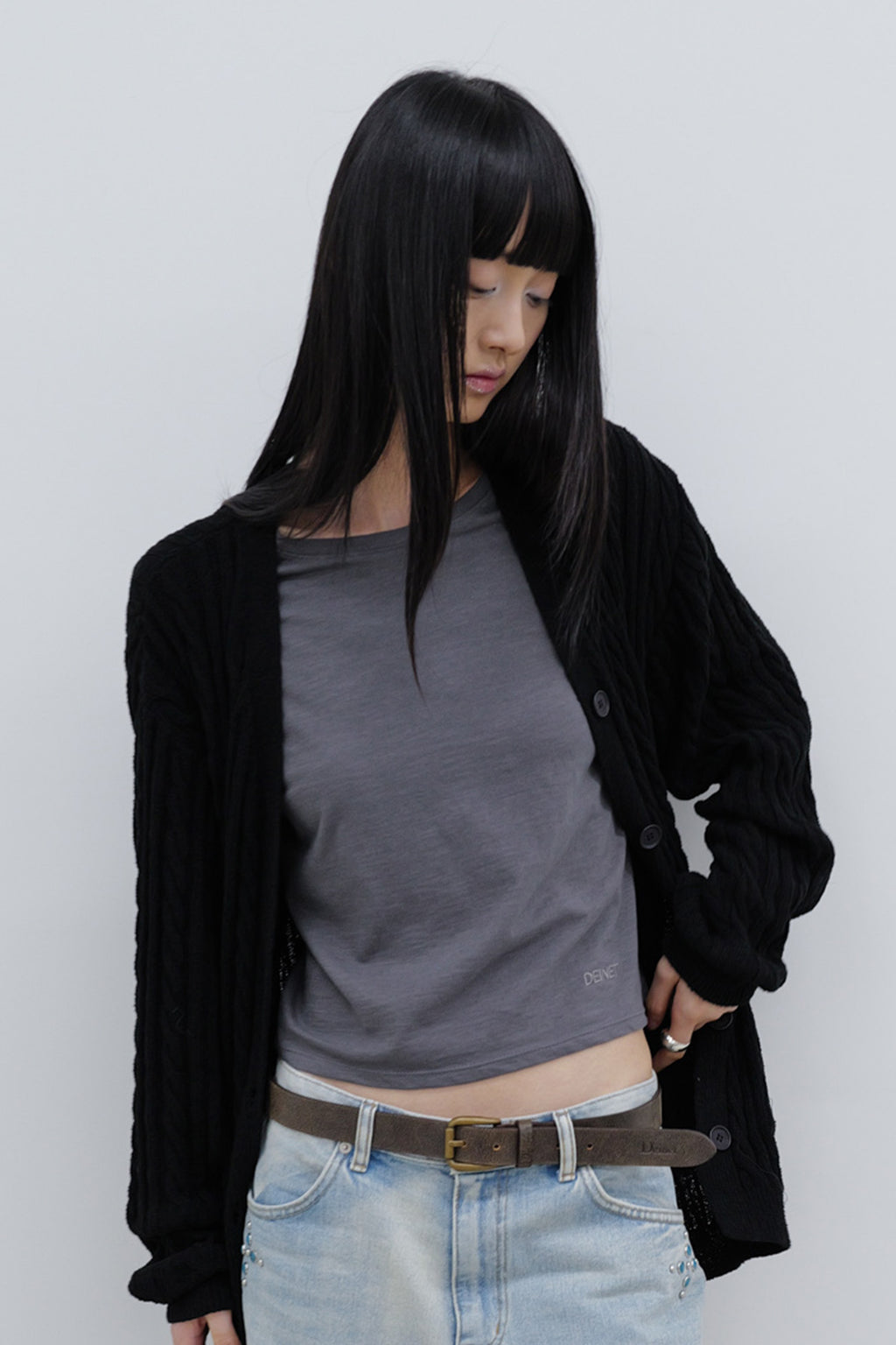Deinet - Deinet Cable Cardigan (Black) product image 9 | TRAB K-Fashion Australia