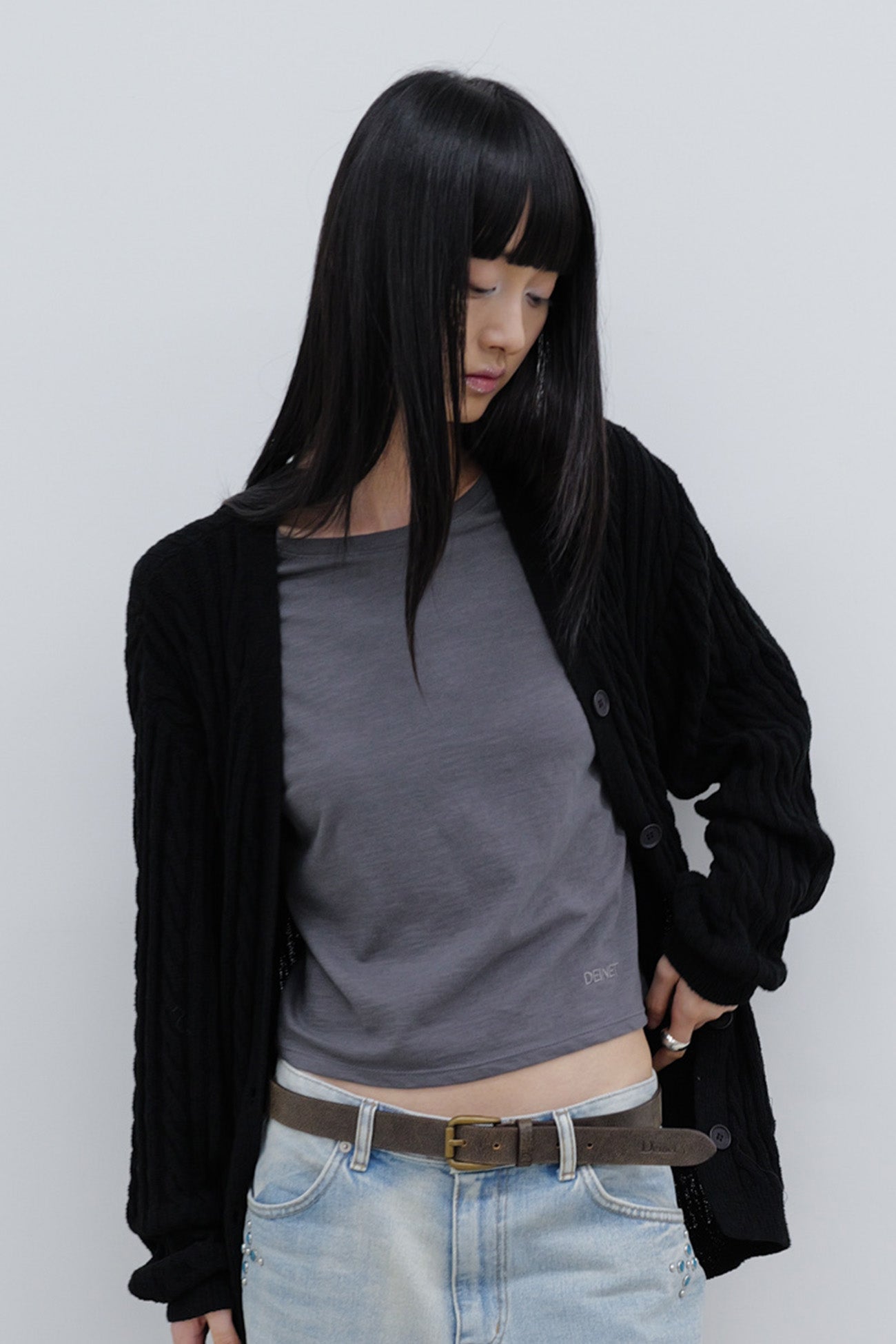 Deinet - Deinet Cable Cardigan (Black) product image 9 | TRAB K-Fashion Australia
