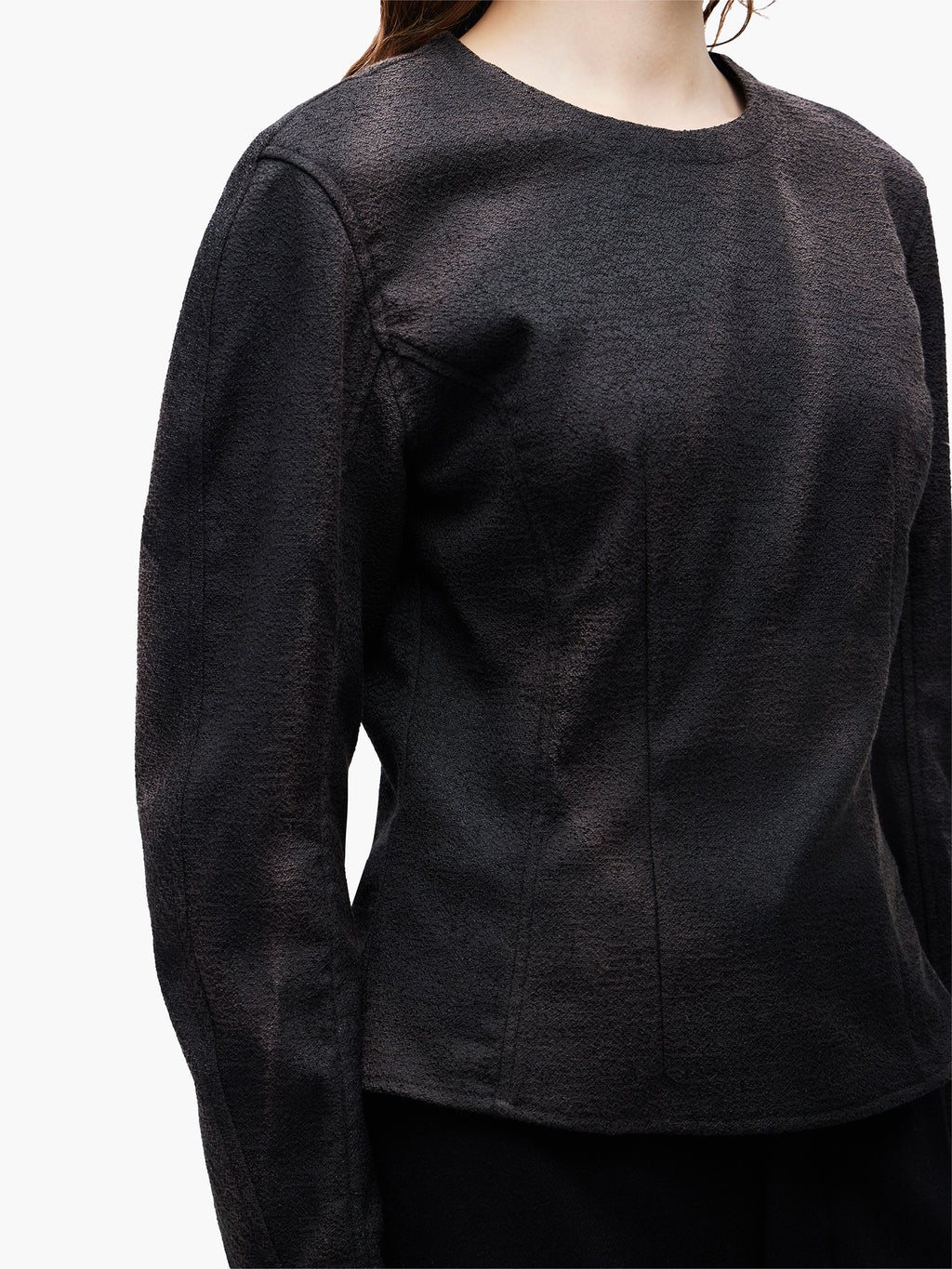 Jiyong Kim - Sun-Bleached Darted Blouse (Black) product image 4 | TRAB K-Fashion Australia