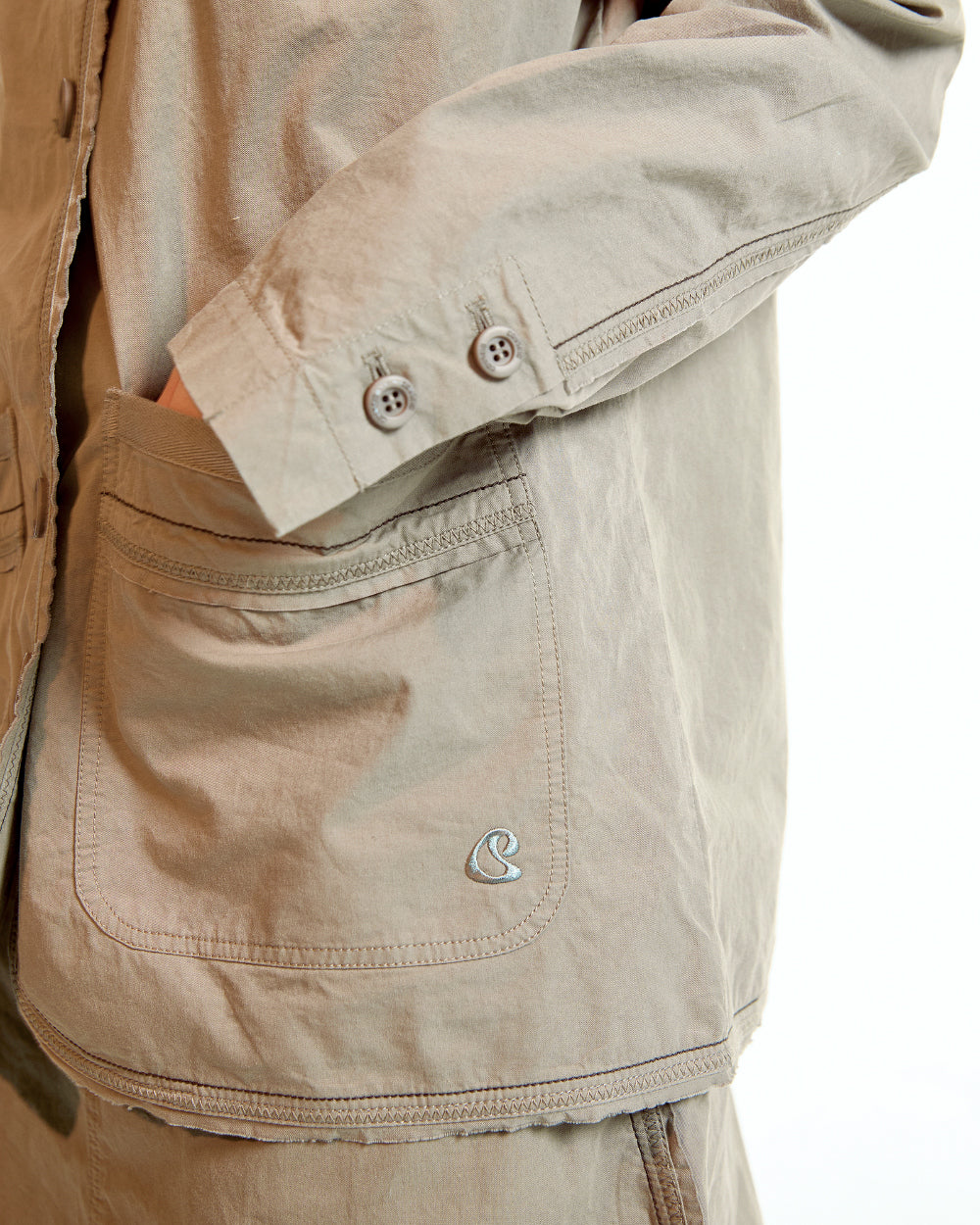 Coyseio - Raw Edge Cotton Jacket (Ash Brown) product image 10 | TRAB K-Fashion Australia