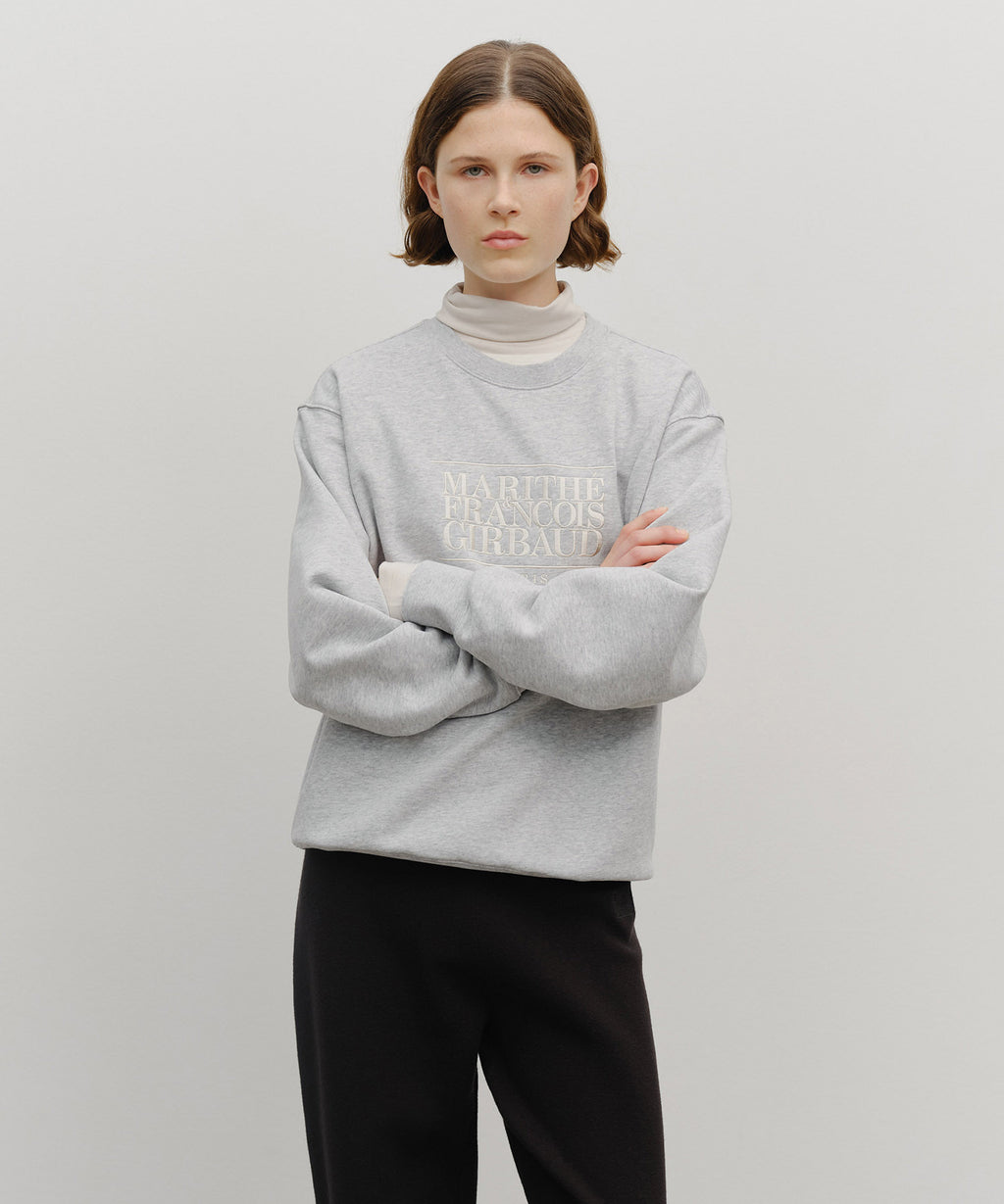 Marithe & Francois Girbaud - Classic Logo Embroidery Sweatshirt (brushed) (Heather Gray) product image 1 | TRAB K-Fashion Australia