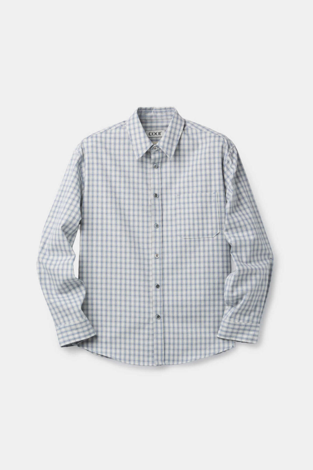 Coor - Cotton Blue Tartan Check Shirt (Light Blue) product image 1 | TRAB K-Fashion Australia