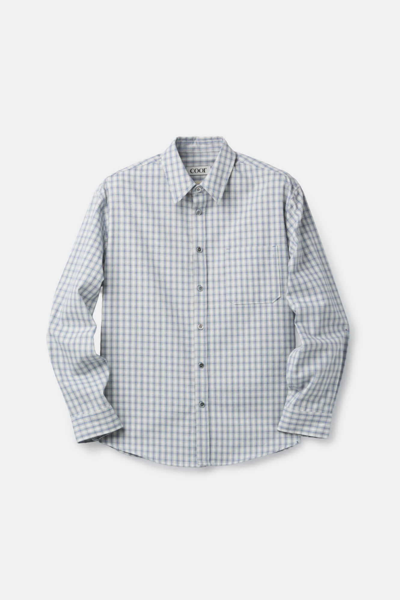 Coor - Cotton Blue Tartan Check Shirt (Light Blue) product image 1 | TRAB K-Fashion Australia