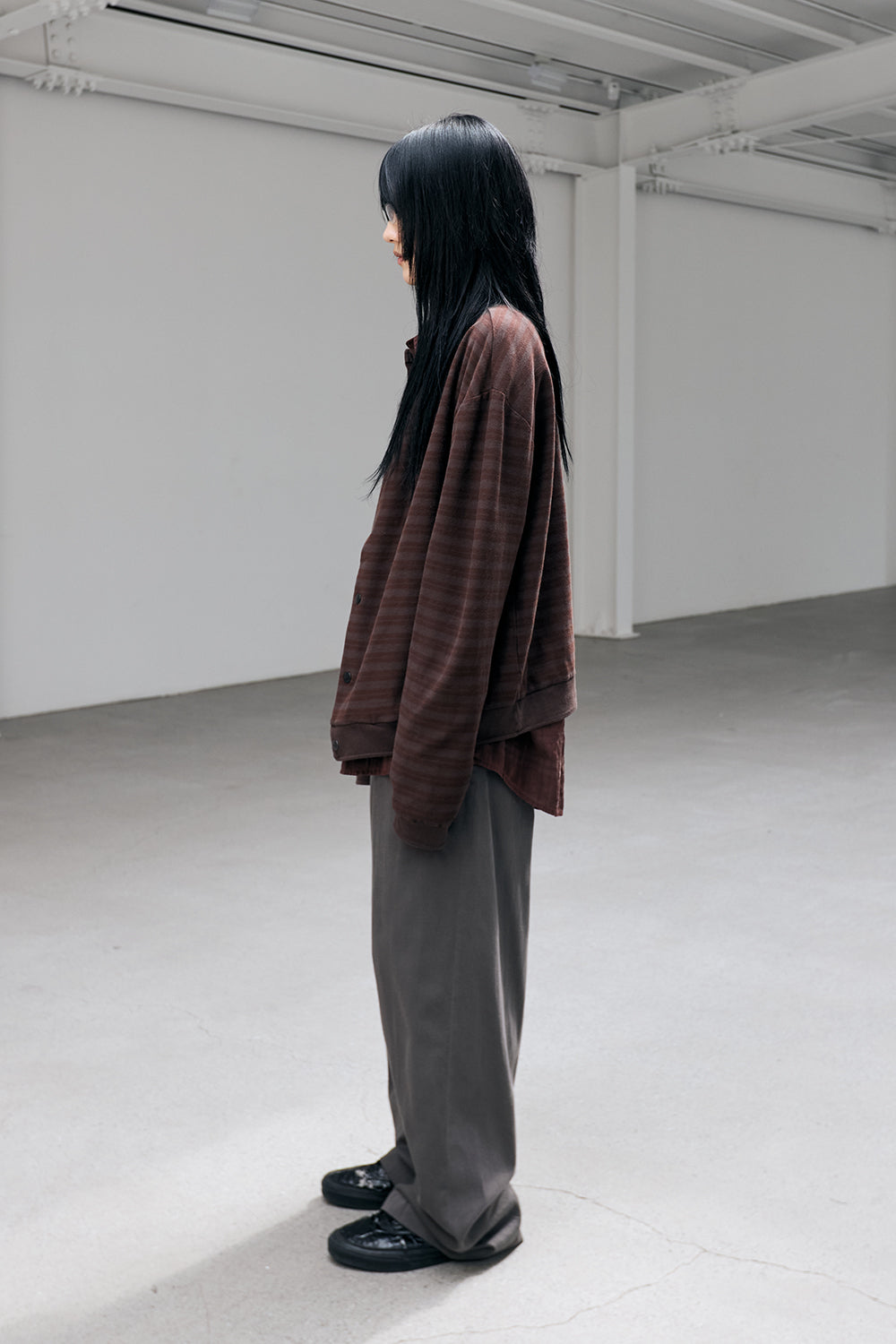 Hatchingroom - Stripe Cardigan Brown (Red) product image 11 | TRAB K-Fashion Australia