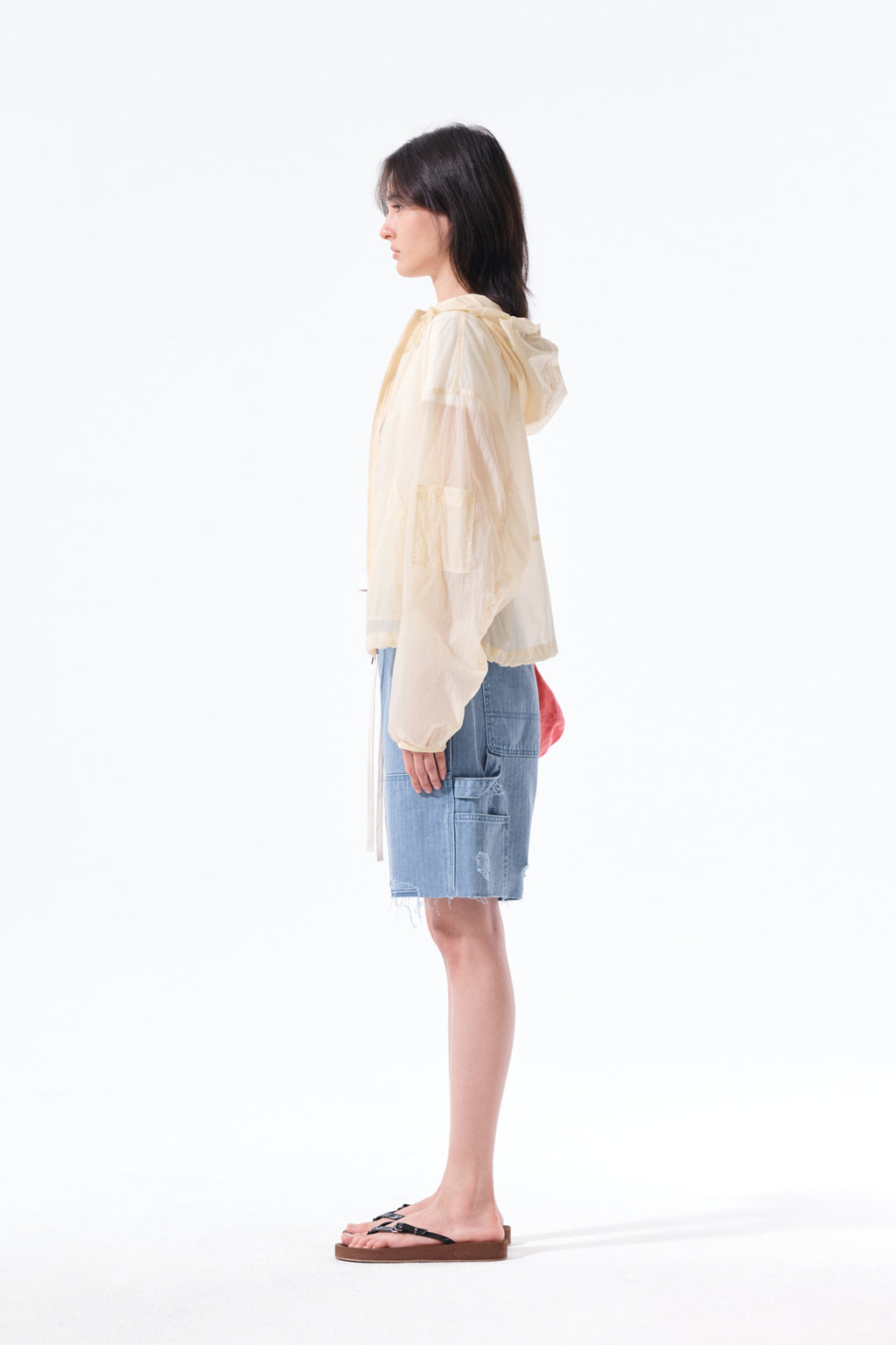 Matin Kim - Back Logo Hoody Windbreaker (Cream) product image 8 | TRAB K-Fashion Australia