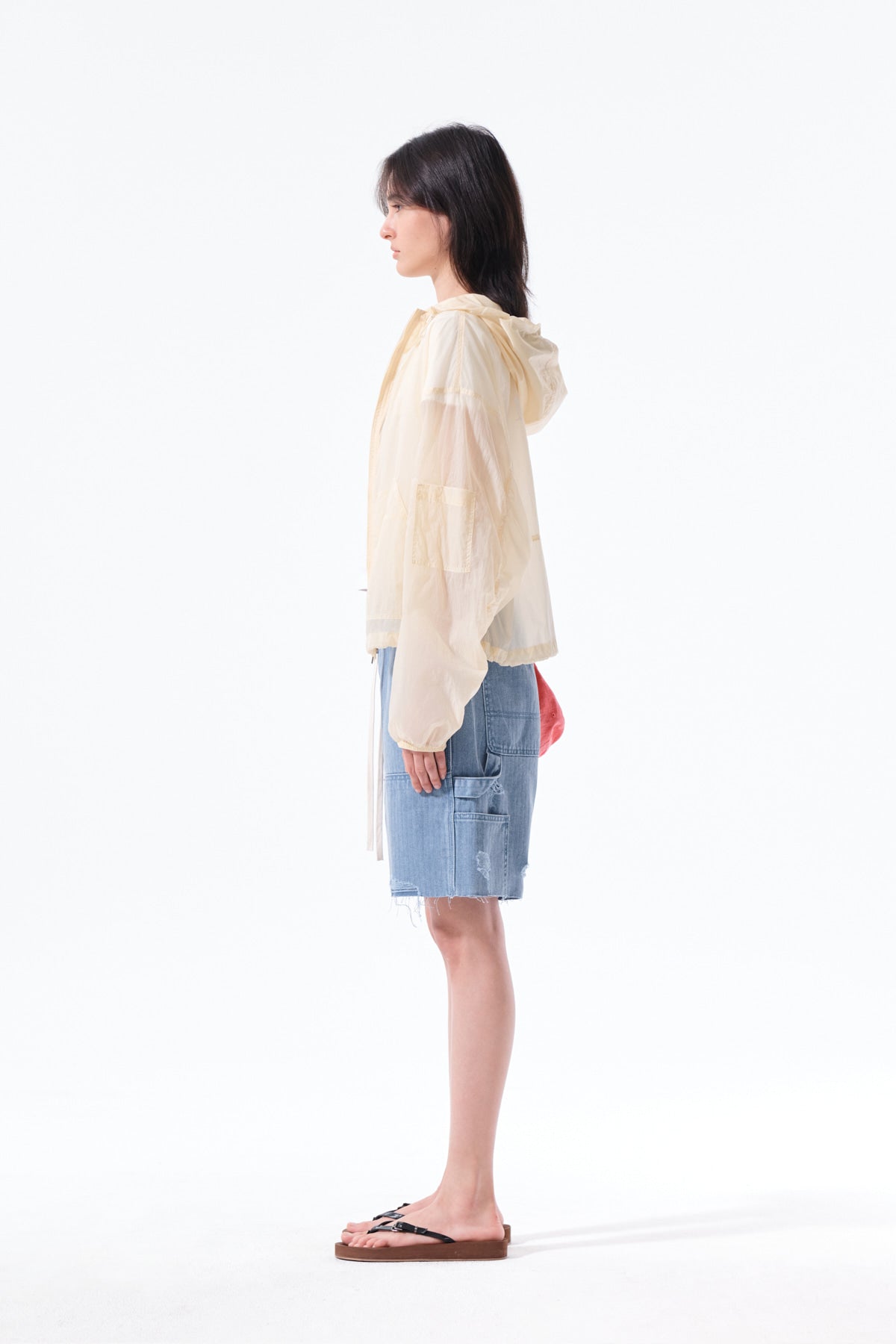 Matin Kim - Back Logo Hoody Windbreaker (Cream) product image 8 | TRAB K-Fashion Australia