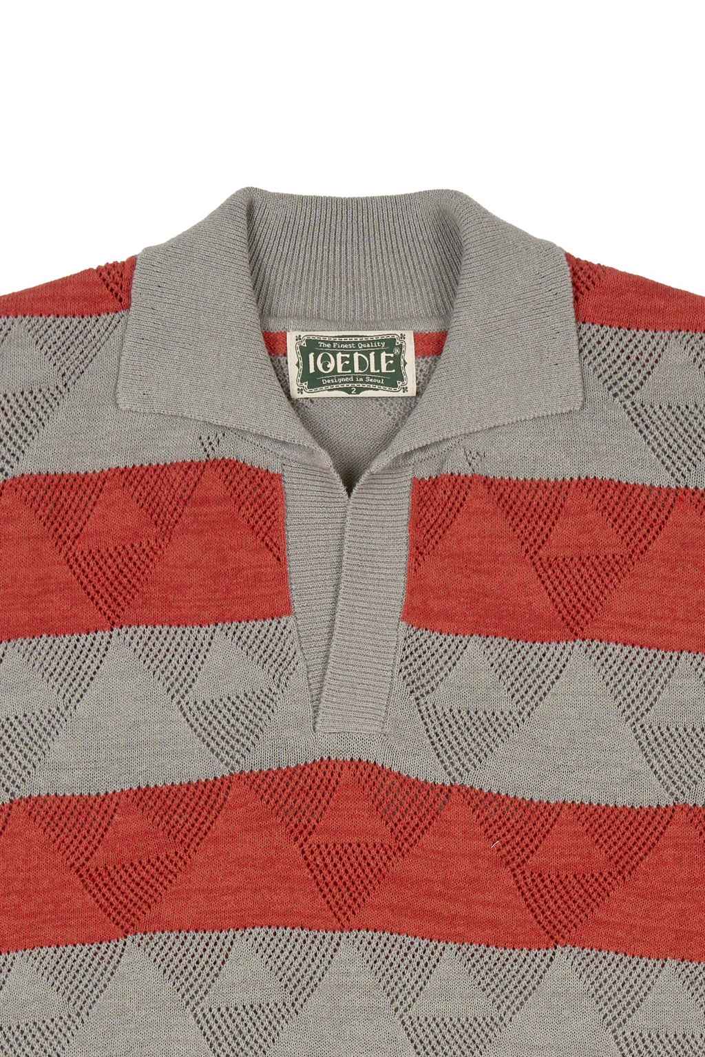 Ioedle - Split Stripe Short Sleeve Knit (Red) product image 5 | TRAB K-Fashion Australia