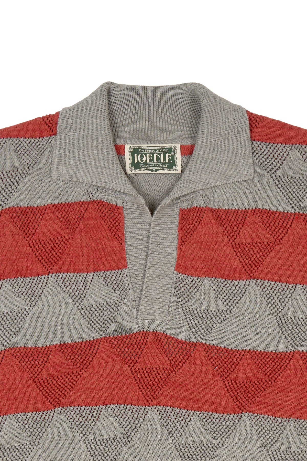 Ioedle - Split Stripe Short Sleeve Knit (Red) product image 5 | TRAB K-Fashion Australia