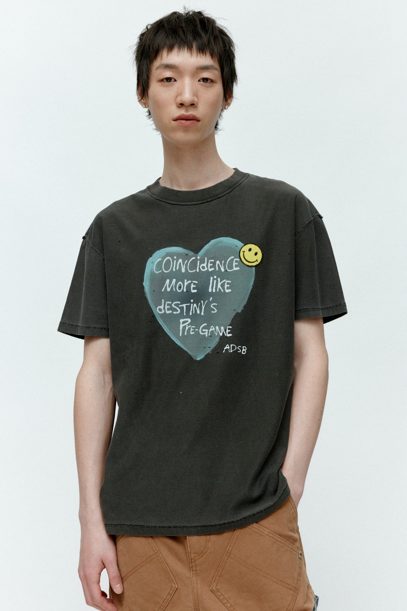 Andersson Bell - Unisex Heart Message T-Shirt (Charcoal) product image 1 | TRAB K-Fashion Australia