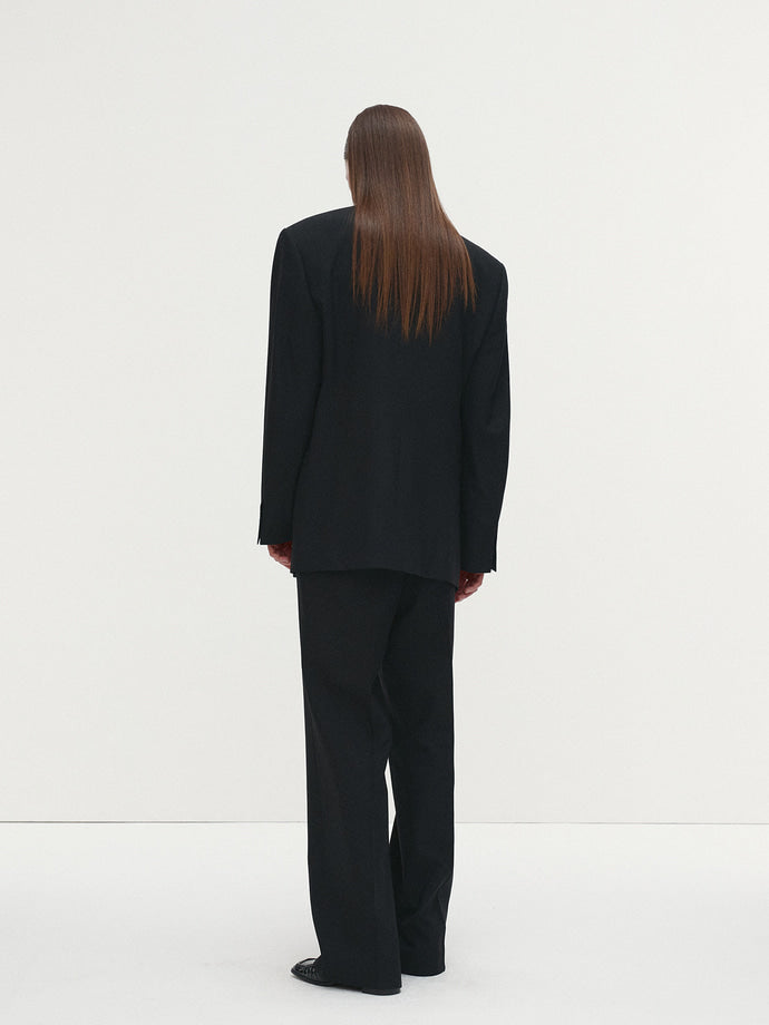 Tonywack - Light Wool Pleated Wide Trousers (Black) product image 3 | TRAB K-Fashion Australia
