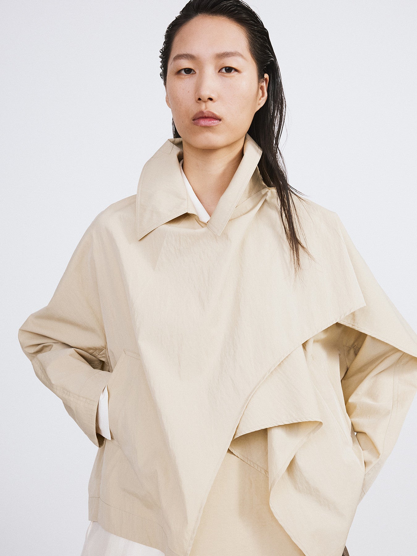 Recto - Muffler Wrap Coat (Yellow Beige) product image 3 | TRAB K-Fashion Australia