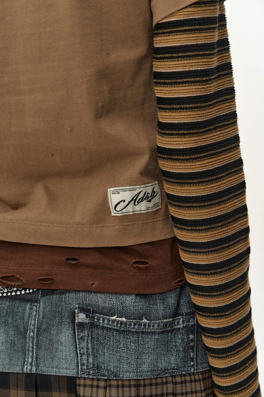 Andersson Bell - Layered Heart Message Long Sleeve T-Shirt (Brown) product image 9 | TRAB K-Fashion Australia