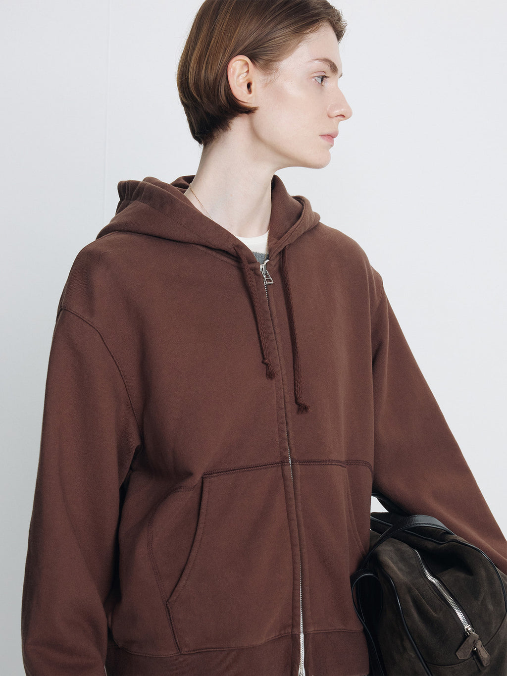 Tonywack - Garment Washed Zip-Up Hoodie (Faded Brown) product image 5 | TRAB K-Fashion Australia