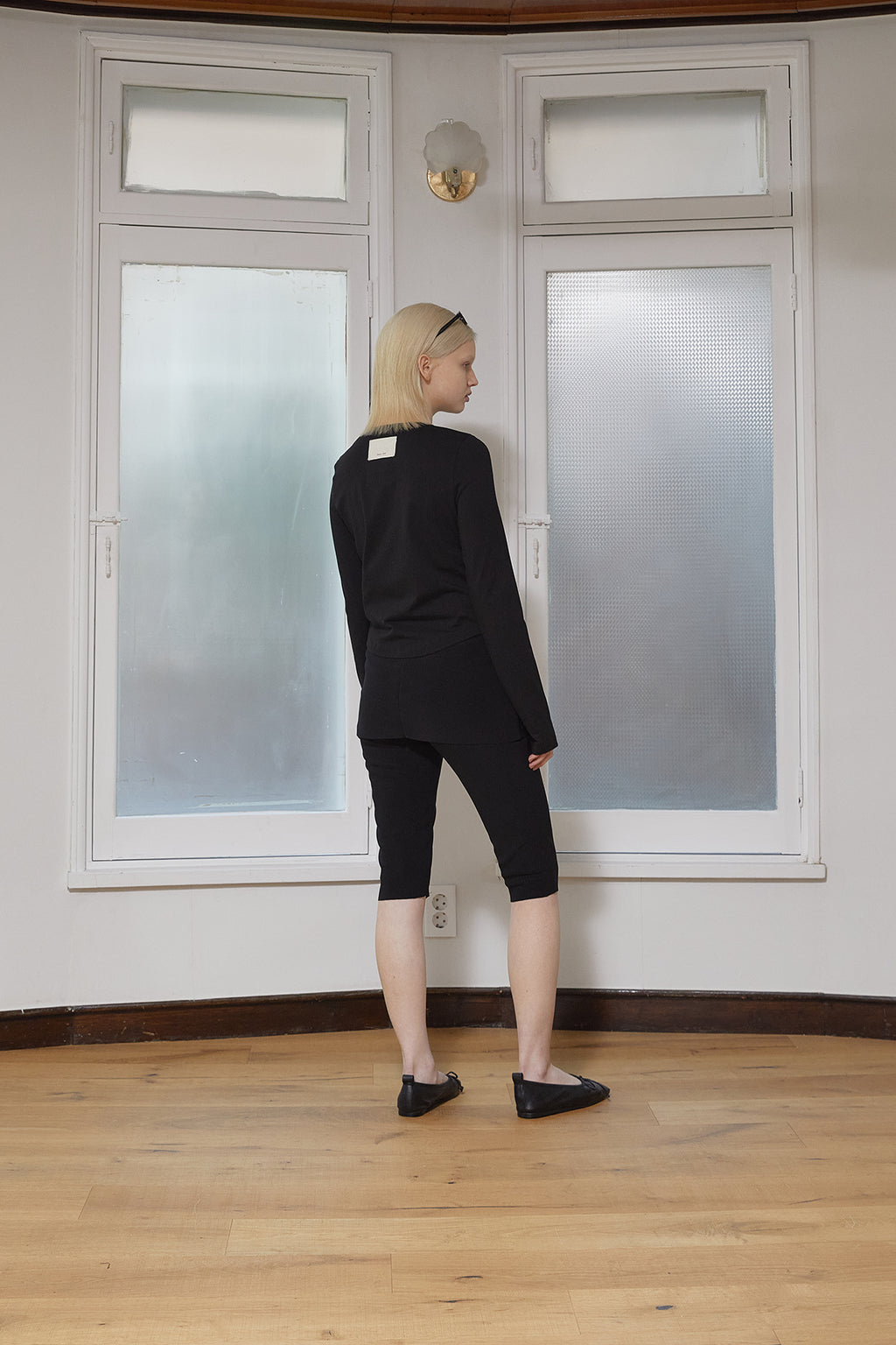 Matin Kim - Tuck Detail Small Logo Top (Black) product image 9 | TRAB K-Fashion Australia