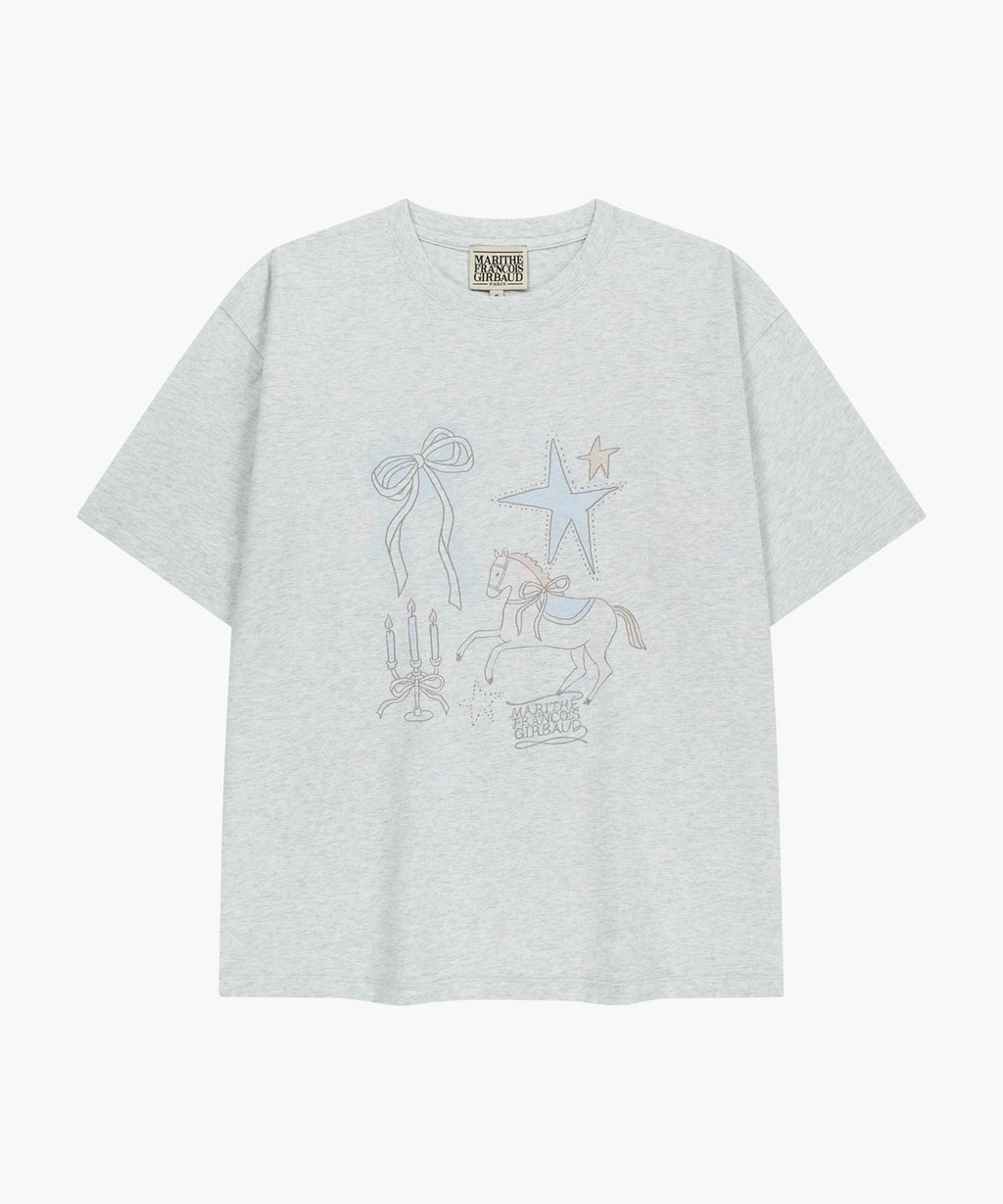 Marithe & Francois Girbaud - Unicorn Graphic Oversized Tee (Light Heather Gray) product image 6 | TRAB K-Fashion Australia