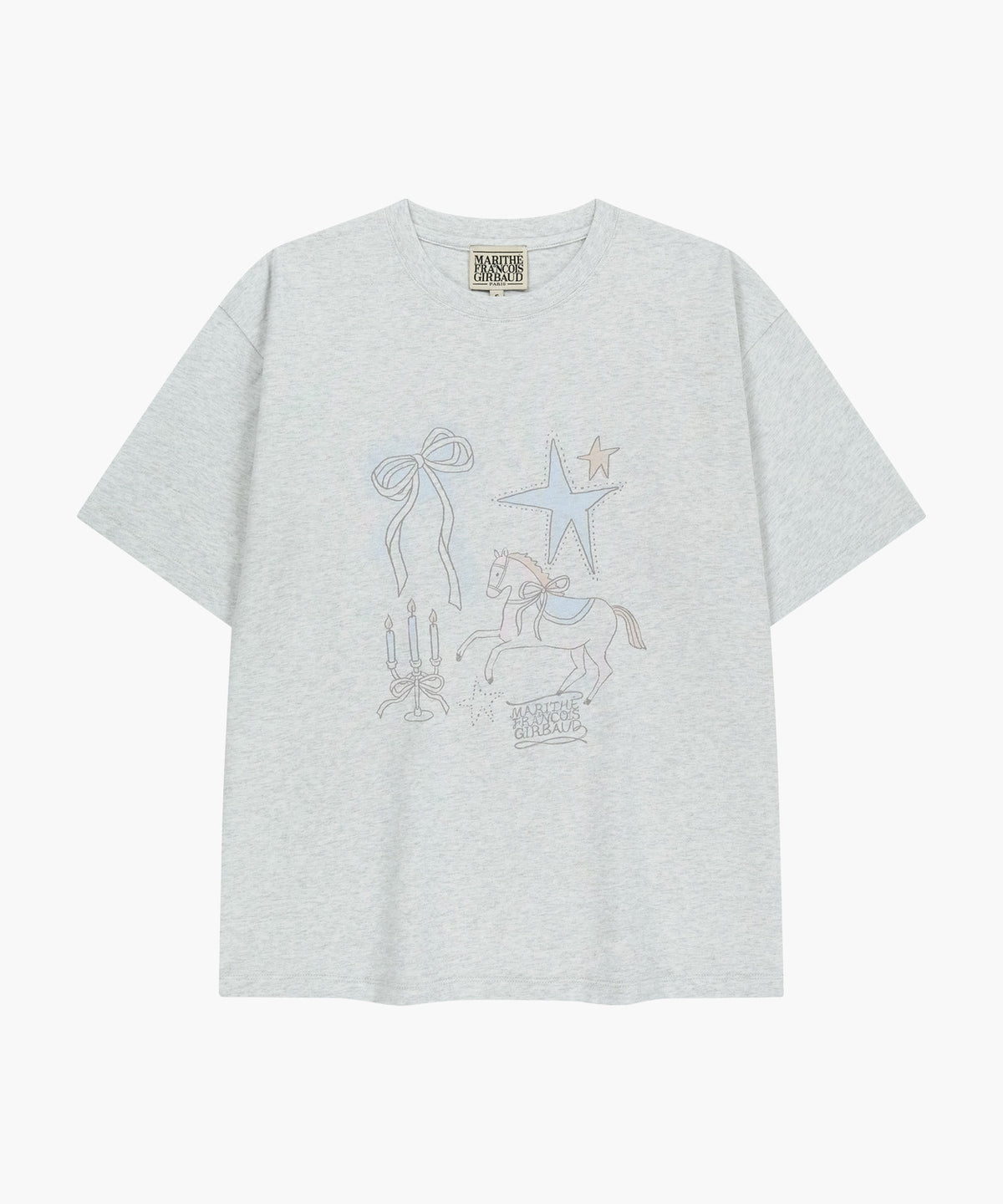 Marithe & Francois Girbaud - Unicorn Graphic Oversized Tee (Light Heather Gray) product image 6 | TRAB K-Fashion Australia