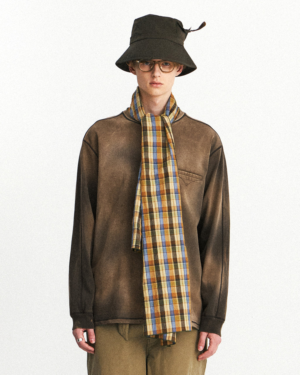 Eastlogue - Bleached Cpo L.s T-shirts (Olive) product image 2 | TRAB K-Fashion Australia