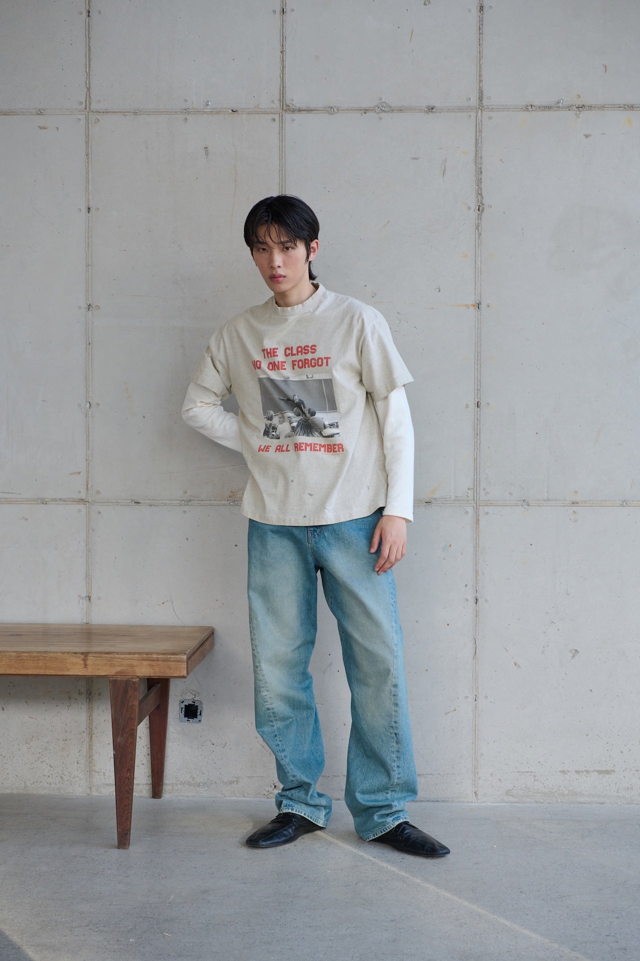 STU - Twist Curved Denim Pants (Mid Blue) product image 14 | TRAB K-Fashion Australia