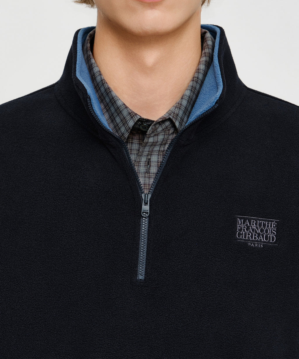 Marithe & Francois Girbaud - Small Classic Logo Fleece Anorak (Dark Navy) product image 5 | TRAB K-Fashion Australia