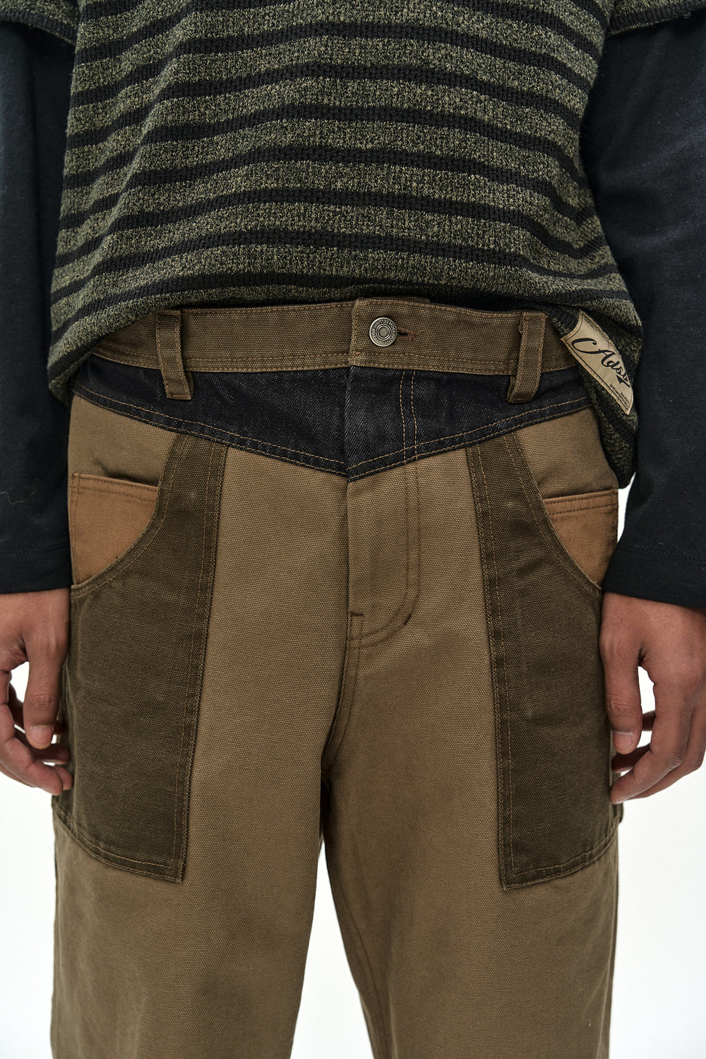 Andersson Bell - Austin Patchwork Washed Wide-Leg Jeans (khaki) (Khaki) product image 6 | TRAB K-Fashion Australia