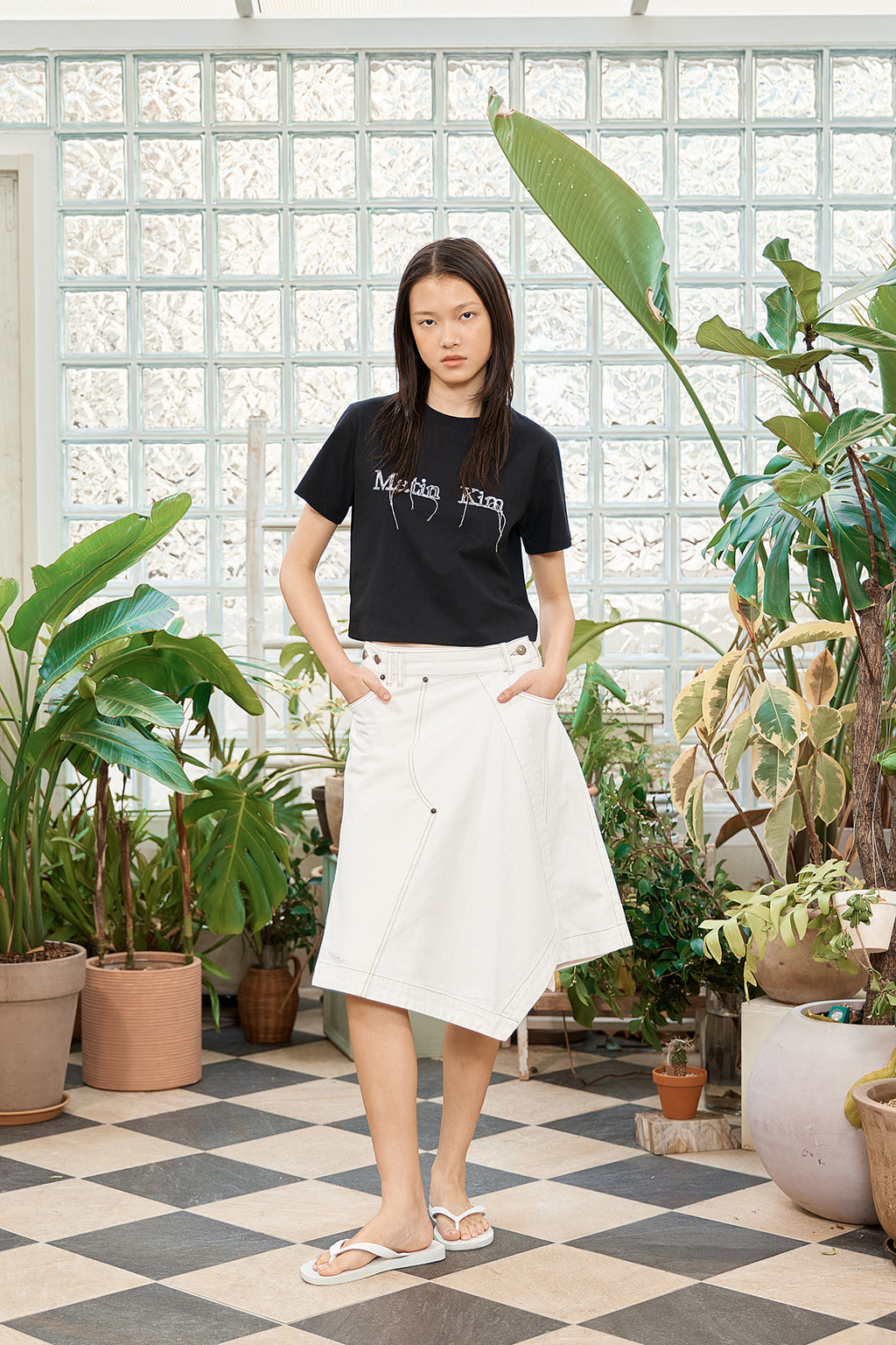 Matin Kim - Logo Thread Point Crop Top (Black) product image 8 | TRAB K-Fashion Australia