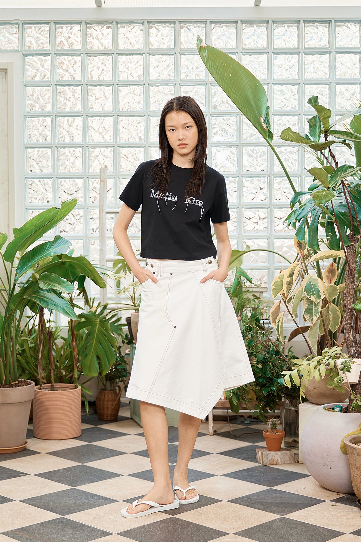 Matin Kim - Logo Thread Point Crop Top (Black) product image 8 | TRAB K-Fashion Australia