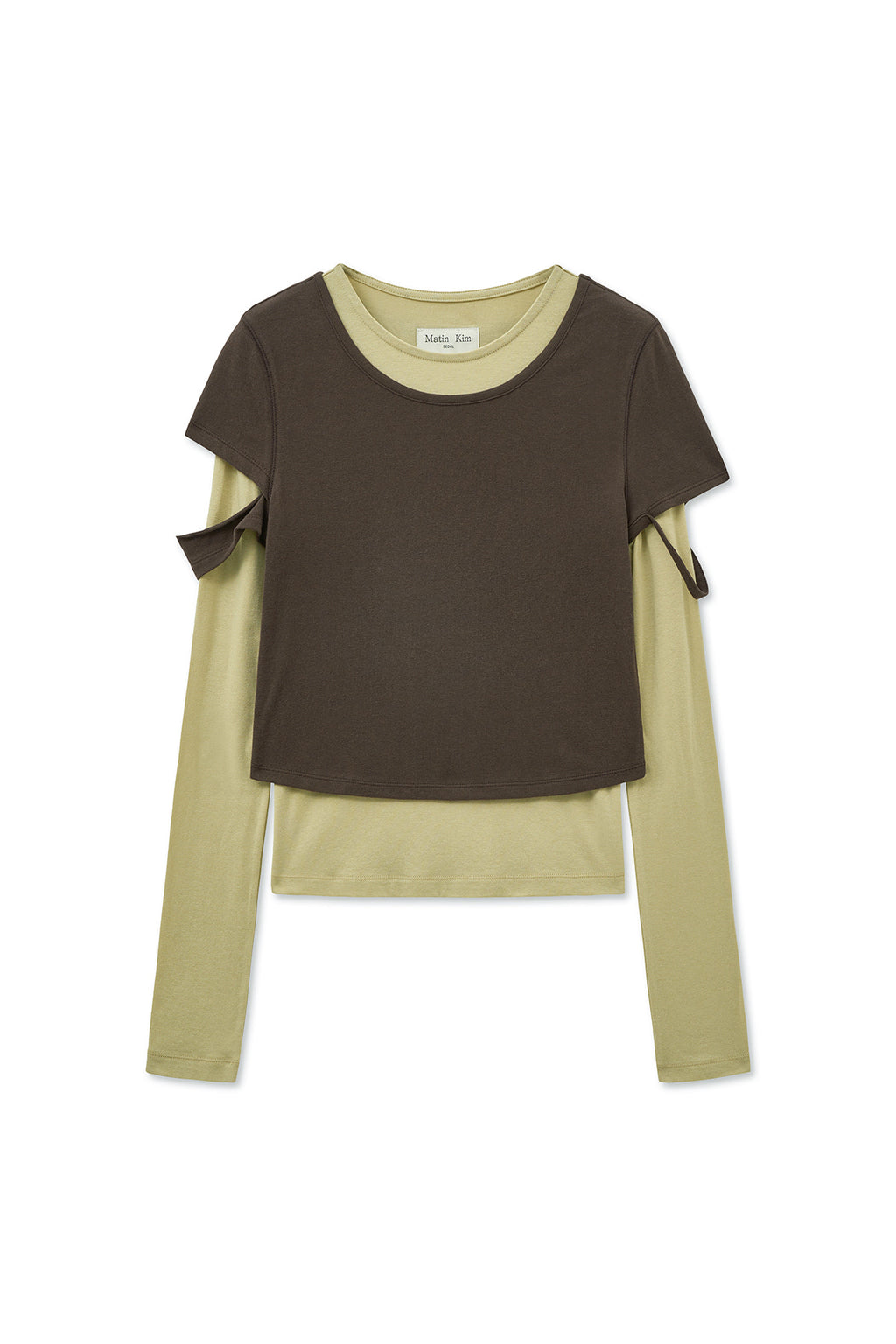 Matin Kim - Layered Point Slim Top (Brown) product image 2 | TRAB K-Fashion Australia