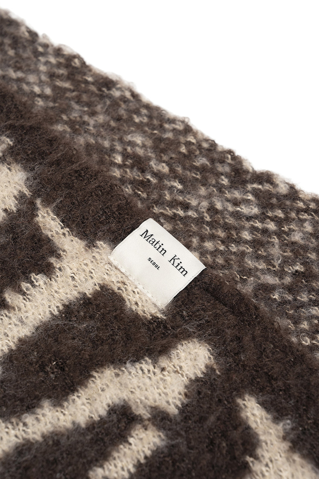 Matin Kim - Cracked Logo Muffler (Brown) product image 4 | TRAB K-Fashion Australia