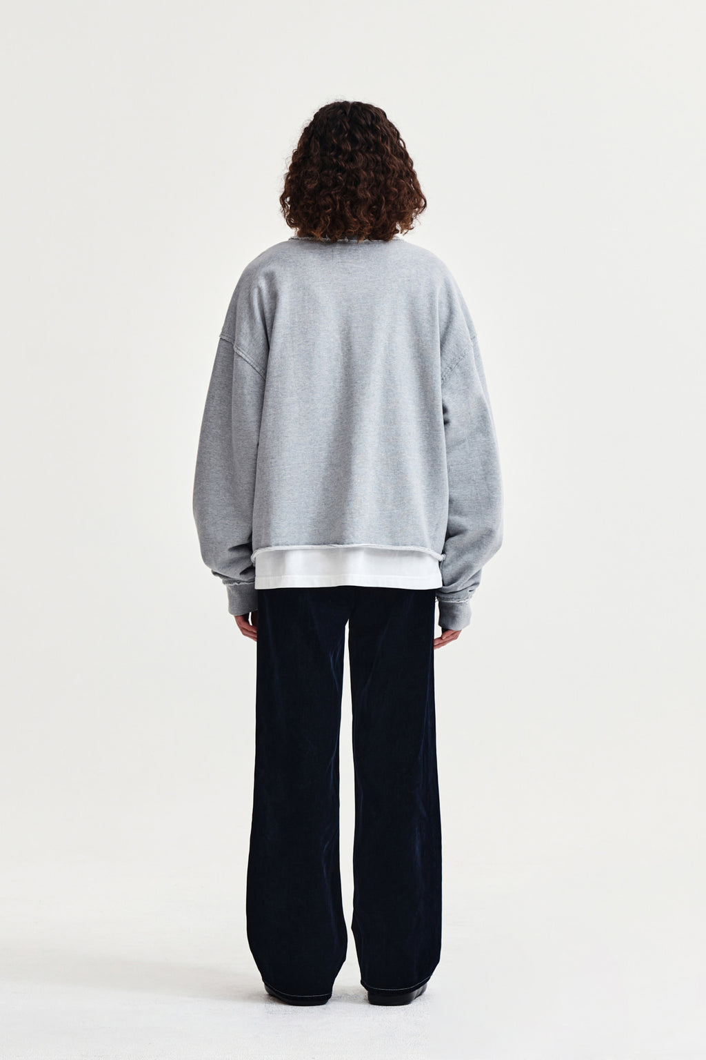 Matin Kim - Raw Cut Applique Sweatshirt (Grey) product image 8 | TRAB K-Fashion Australia