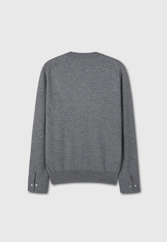 Tonywack - Super Fine Wool Cuffs Button Knit (Grey) product image 8 | TRAB K-Fashion Australia