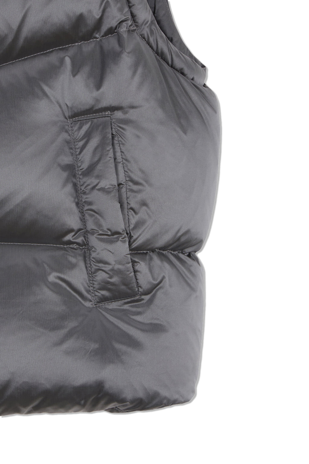 Matin Kim - Unbalance Quilted Down Vest (Grey) product image 4 | TRAB K-Fashion Australia