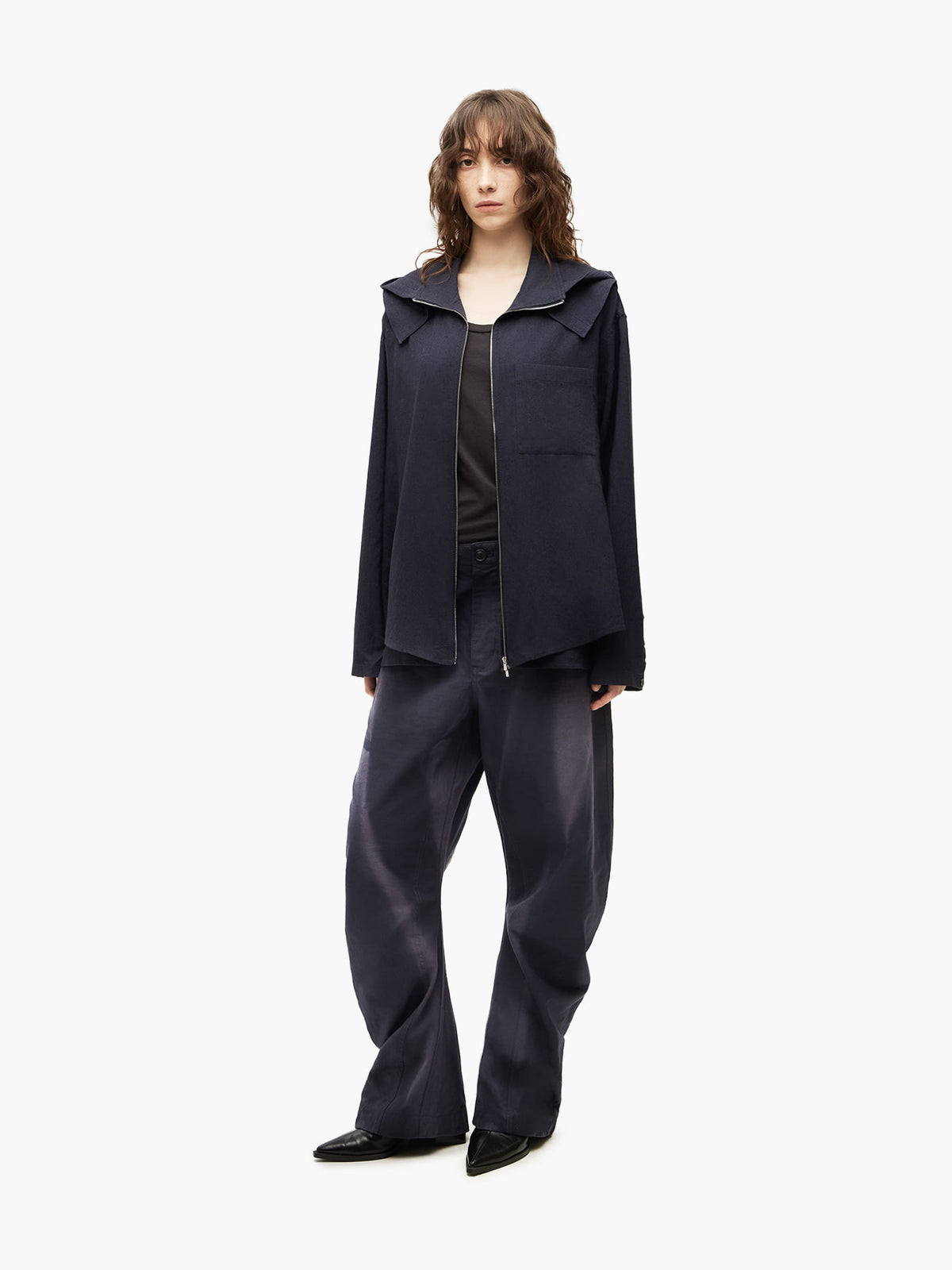 Jiyong Kim - Sun-Bleached Twisted Trousers (Navy) product image 2 | TRAB K-Fashion Australia