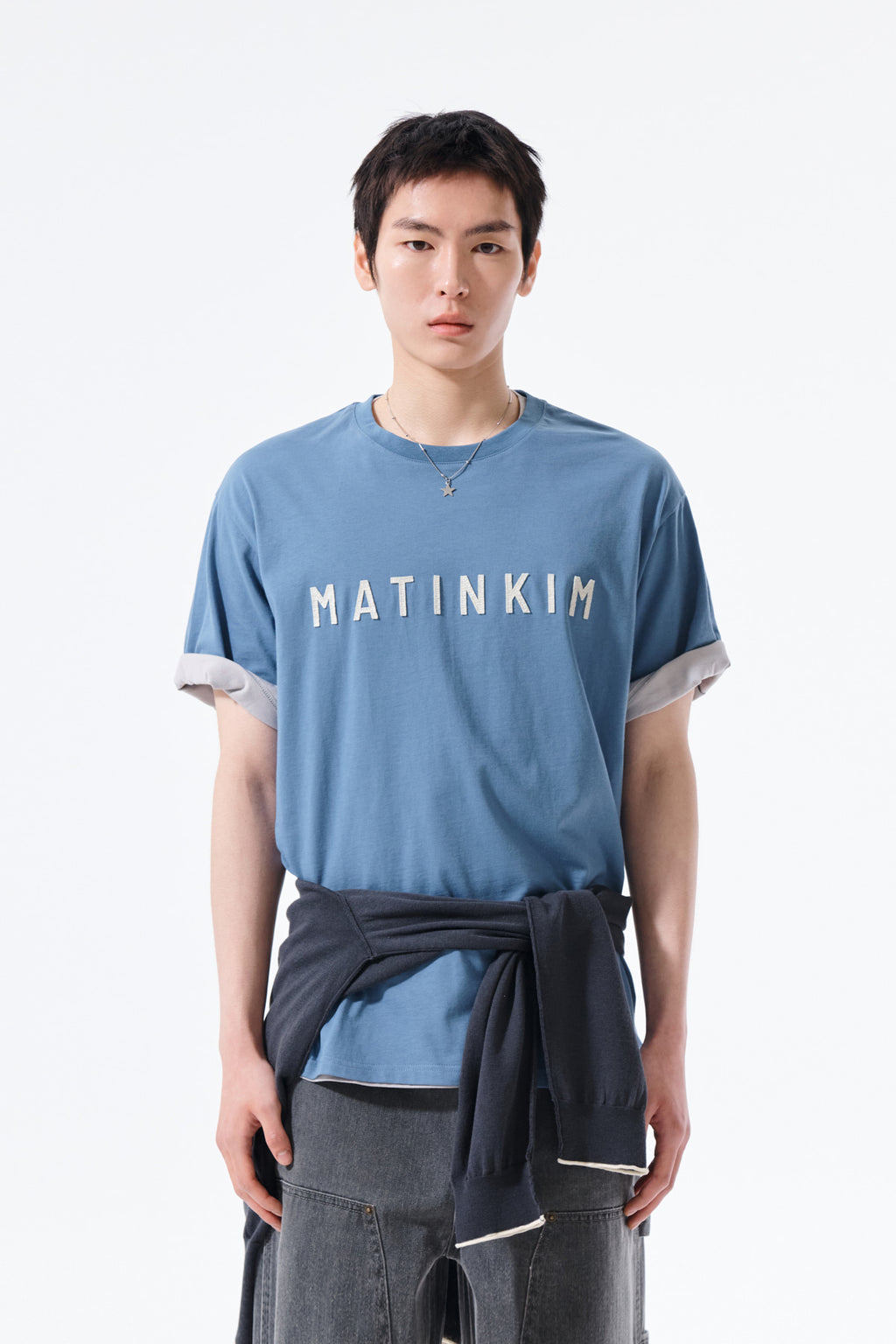 Matin Kim - Applique Felt Logo Top (Blue) product image 6 | TRAB K-Fashion Australia