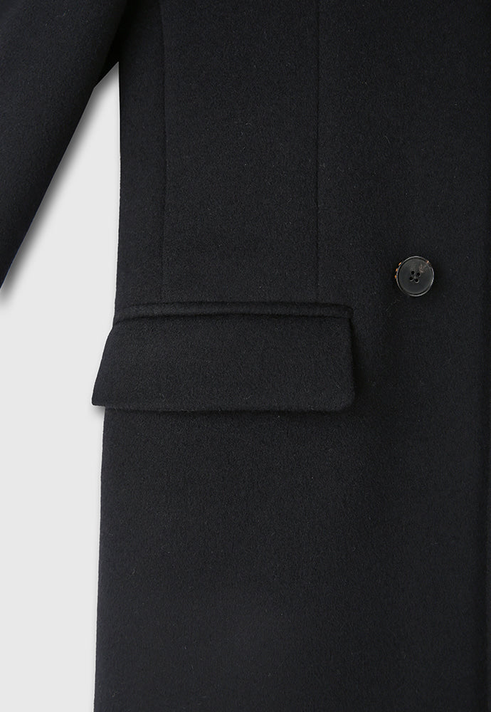 Tonywack - Cashmere Single-Breasted Tailored Wrap Coat (Dark Navy) product image 13 | TRAB K-Fashion Australia