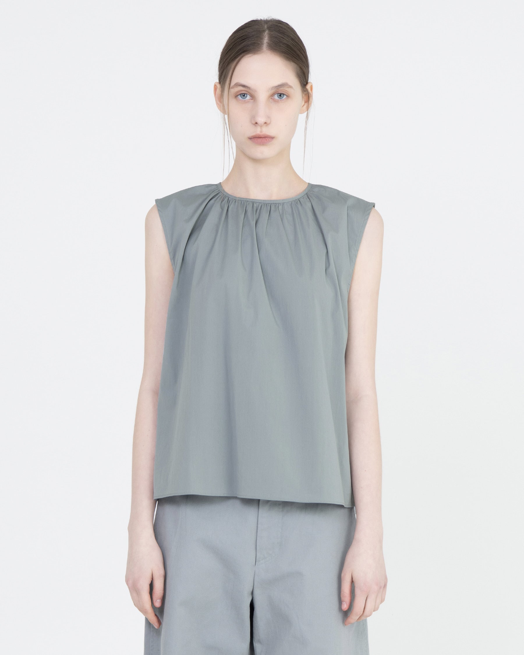 Brownyard - Shirring Sleeveless (Blue Grey) product image 1 | TRAB K-Fashion Australia