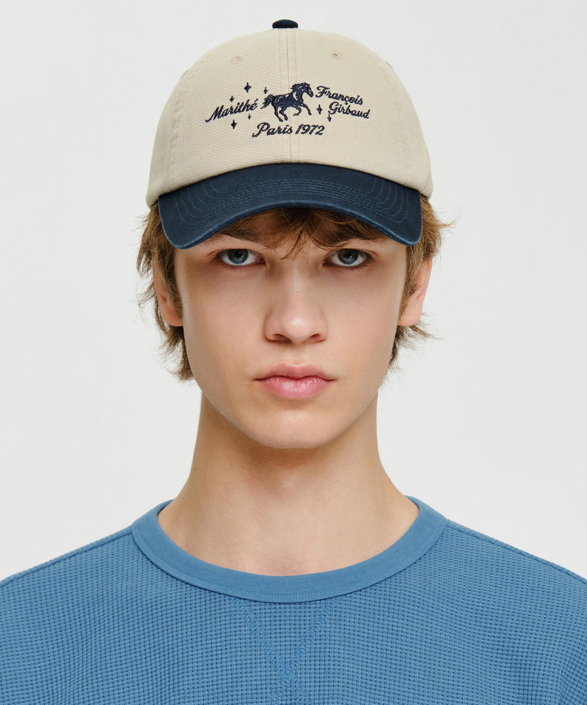 Marithe & Francois Girbaud - Color Block Horse Graphic Cap (Navy) product image 5 | TRAB K-Fashion Australia