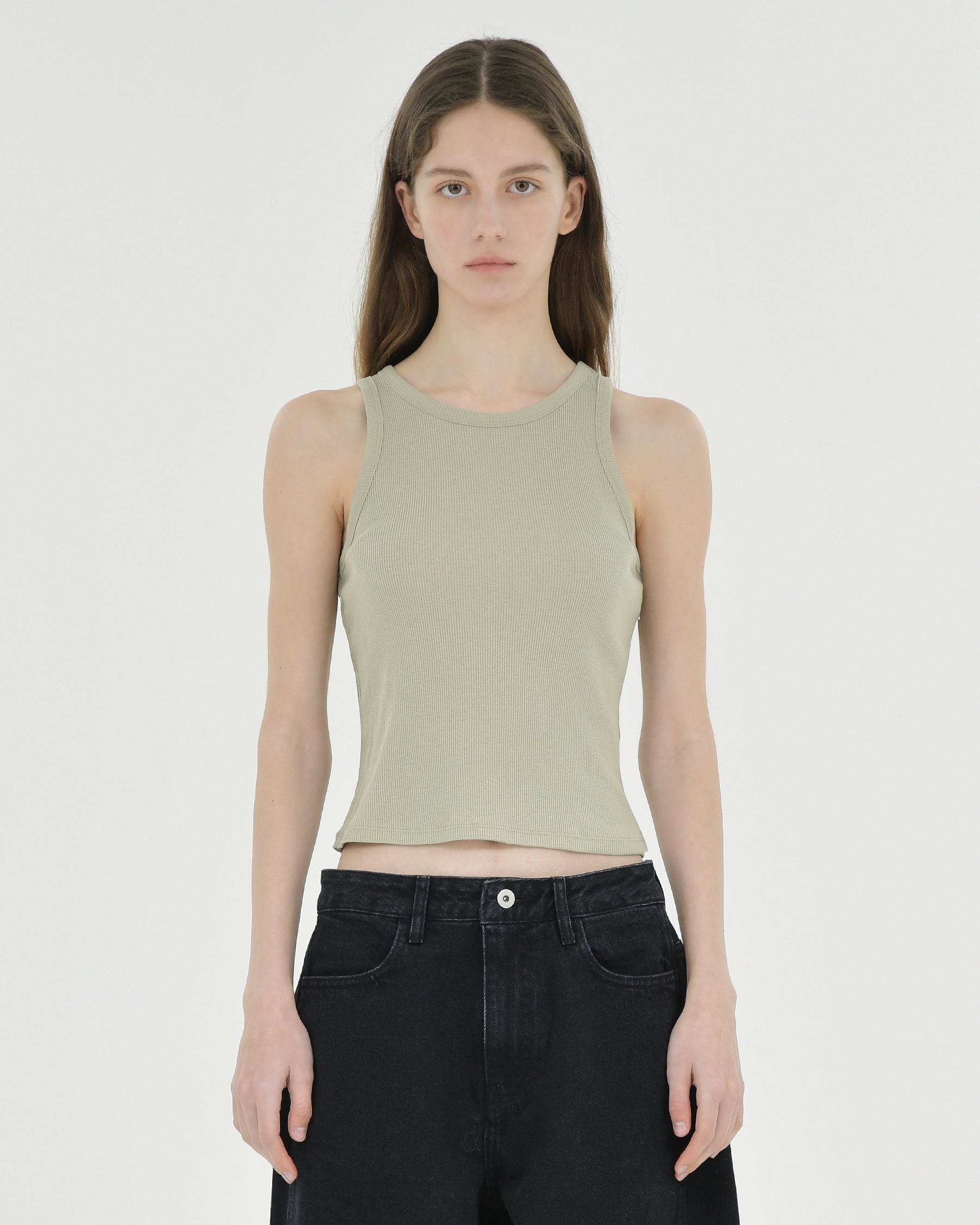 Brownyard - Sleeveless Top (Light Olive) product image 1 | TRAB K-Fashion Australia
