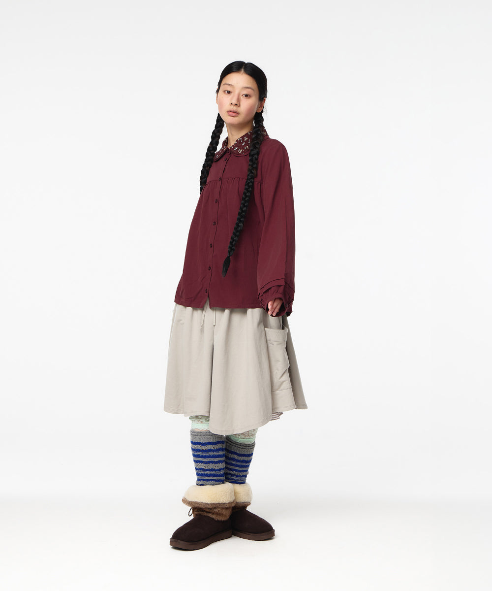Coyseio - Graphic Round Collar Shirt (Wine) product image 6 | TRAB K-Fashion Australia
