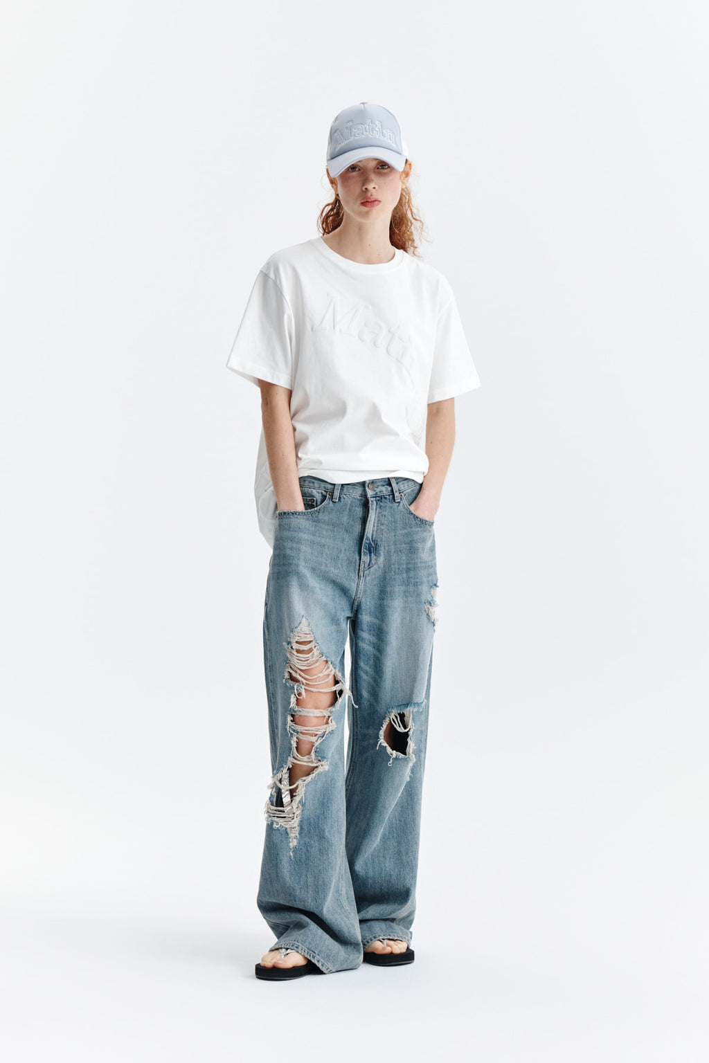 Matin Kim - Matin Wave Printing Logo Top (White) product image 9 | TRAB K-Fashion Australia