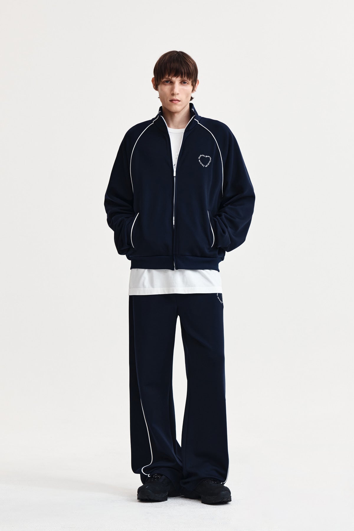 Matin Kim - Heart Logo Track Pants (Navy) product image 13 | TRAB K-Fashion Australia