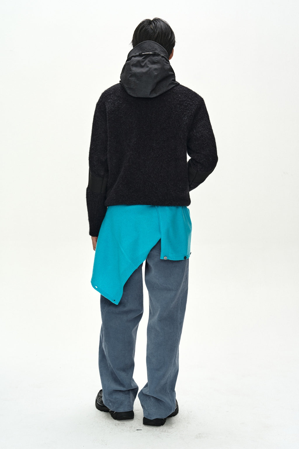 Andersson Bell - Orte Terry Half Zip Up Hoodie (Black) product image 3 | TRAB K-Fashion Australia