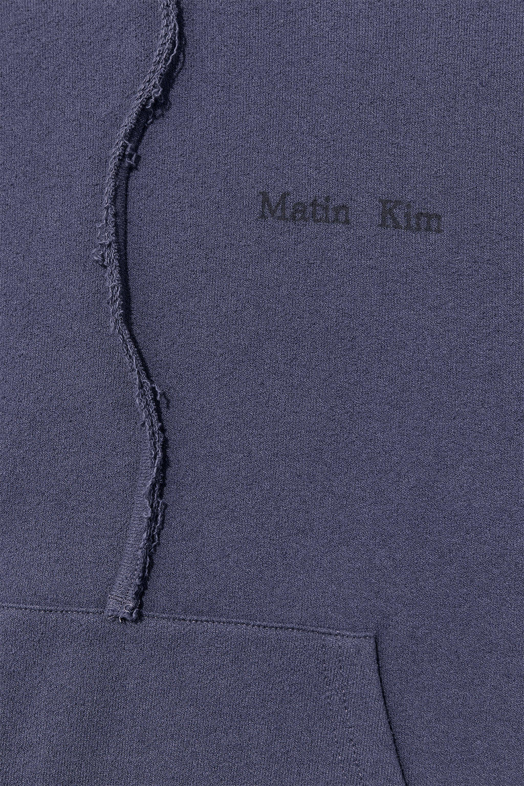 Matin Kim - Rib Cut Detail Logo Hoody (Smoke Blue) product image 4 | TRAB K-Fashion Australia