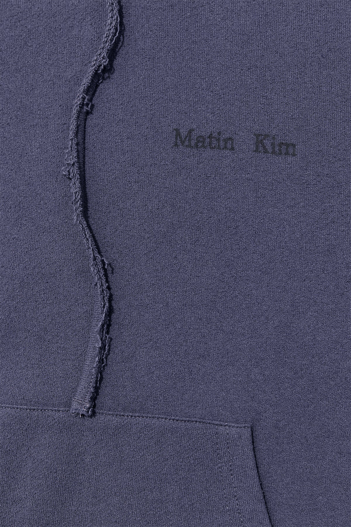 Matin Kim - Rib Cut Detail Logo Hoody (Smoke Blue) product image 4 | TRAB K-Fashion Australia