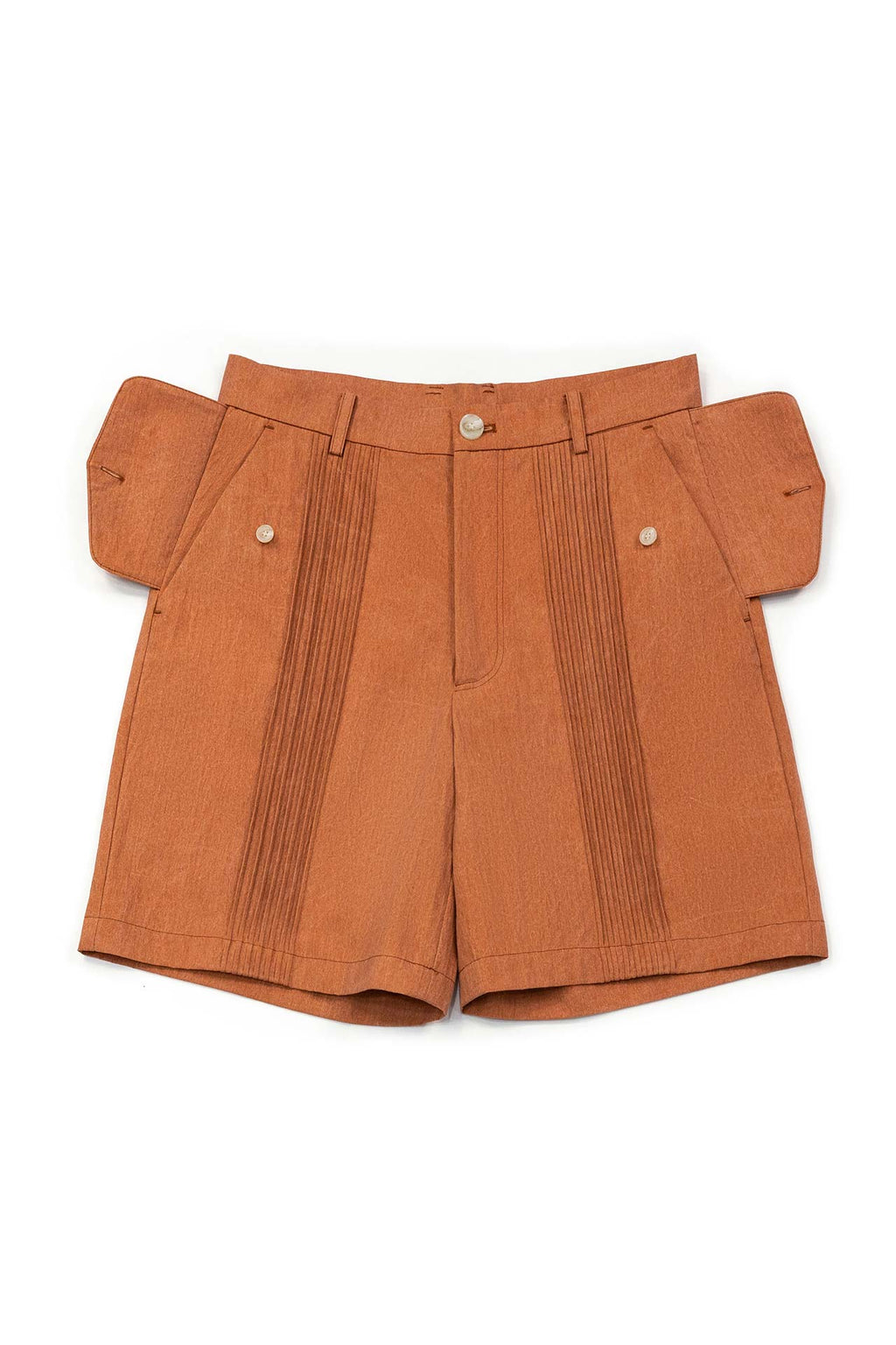 Ioedle - Vertical City Pintuck Shorts (Orange) product image 7 | TRAB K-Fashion Australia